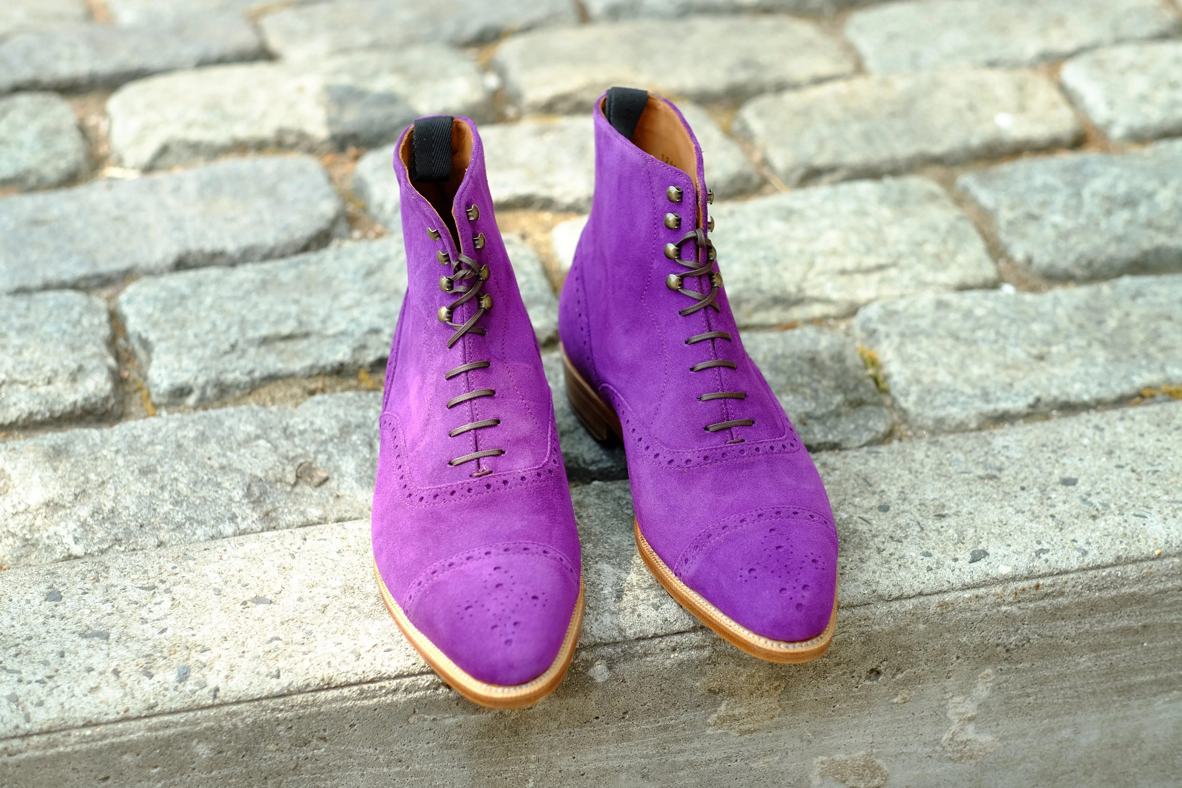 David - MTO - Purple Suede - JKF Last - Single Leather Sole