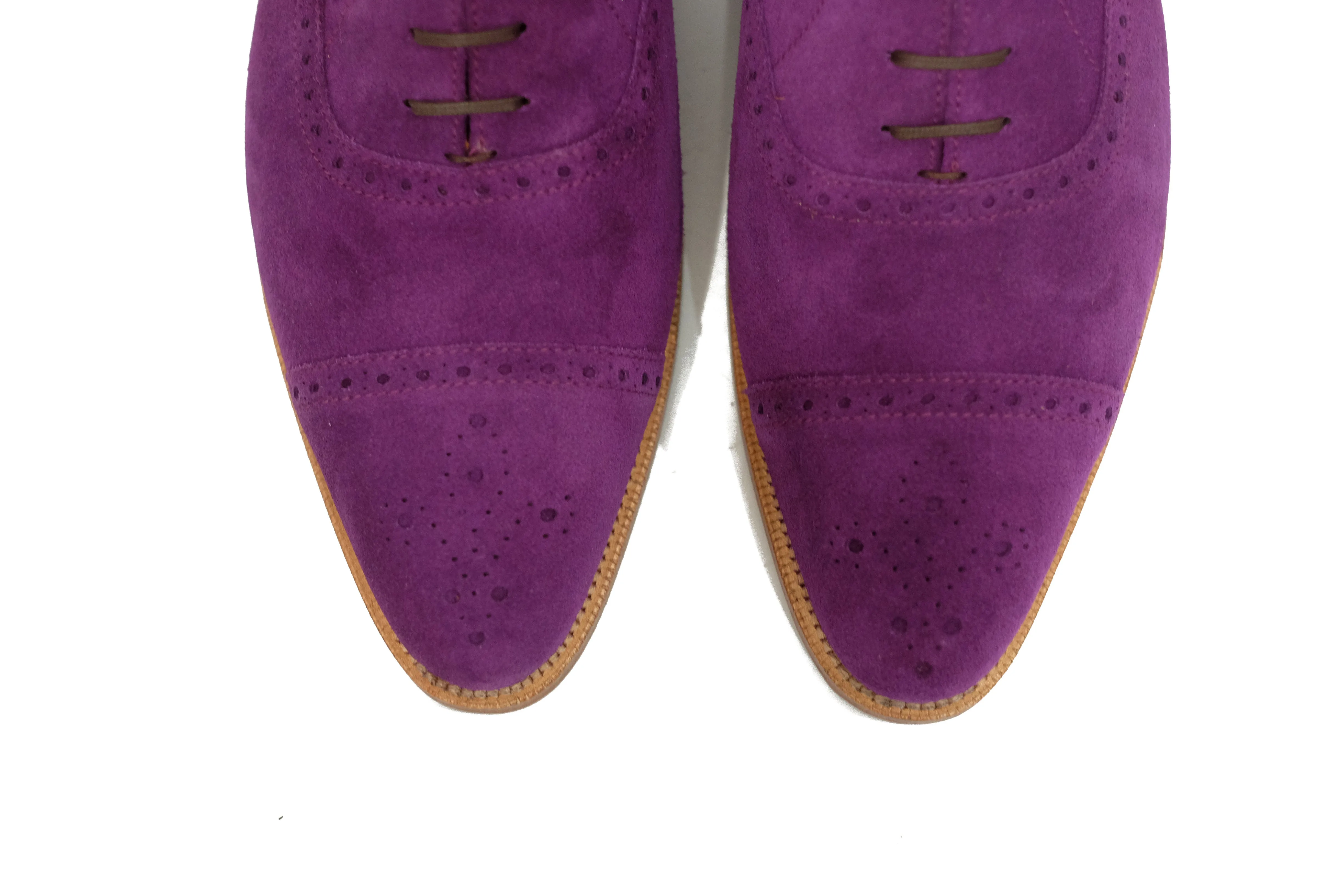 David - MTO - Purple Suede - JKF Last - Single Leather Sole