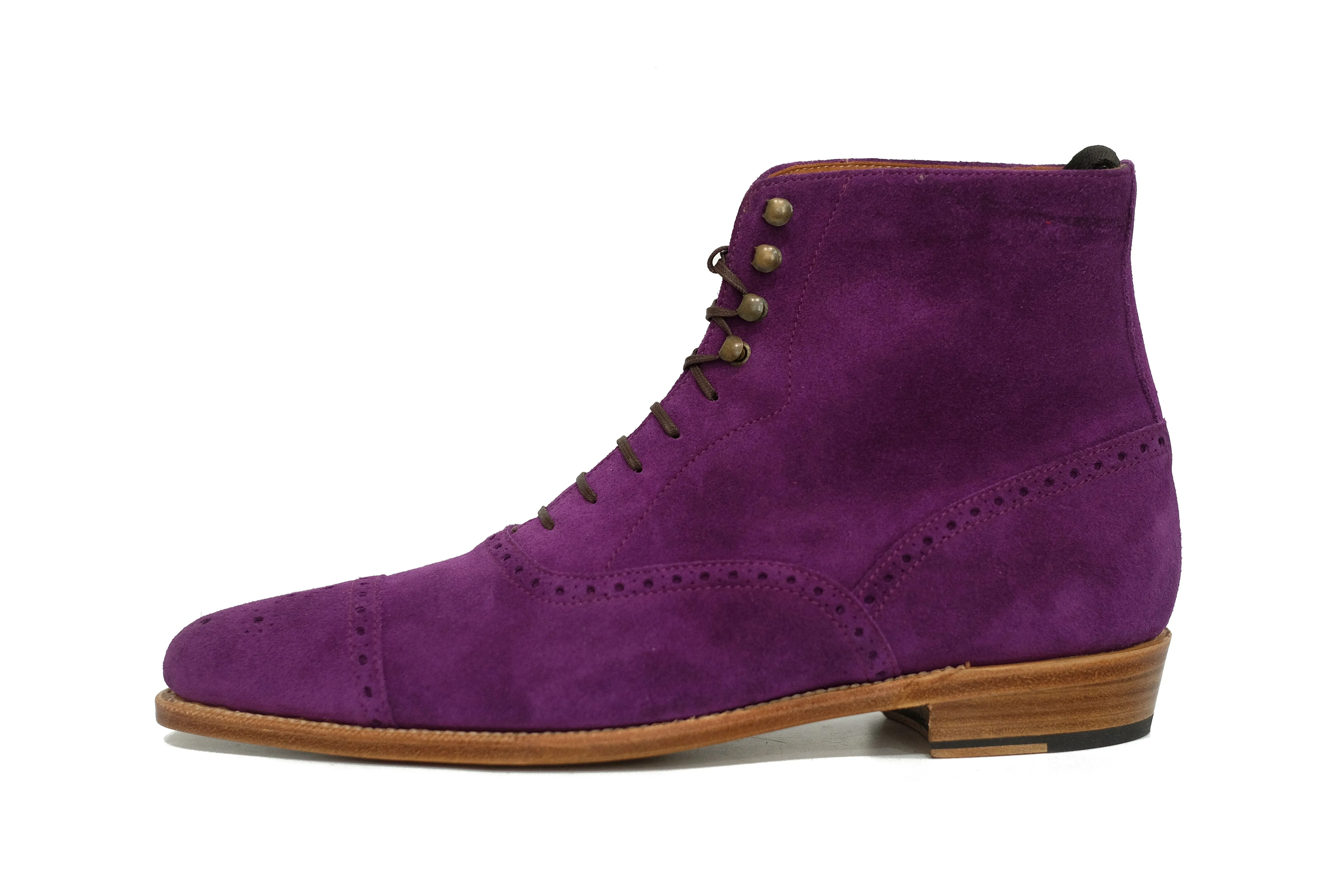 David - MTO - Purple Suede - JKF Last - Single Leather Sole