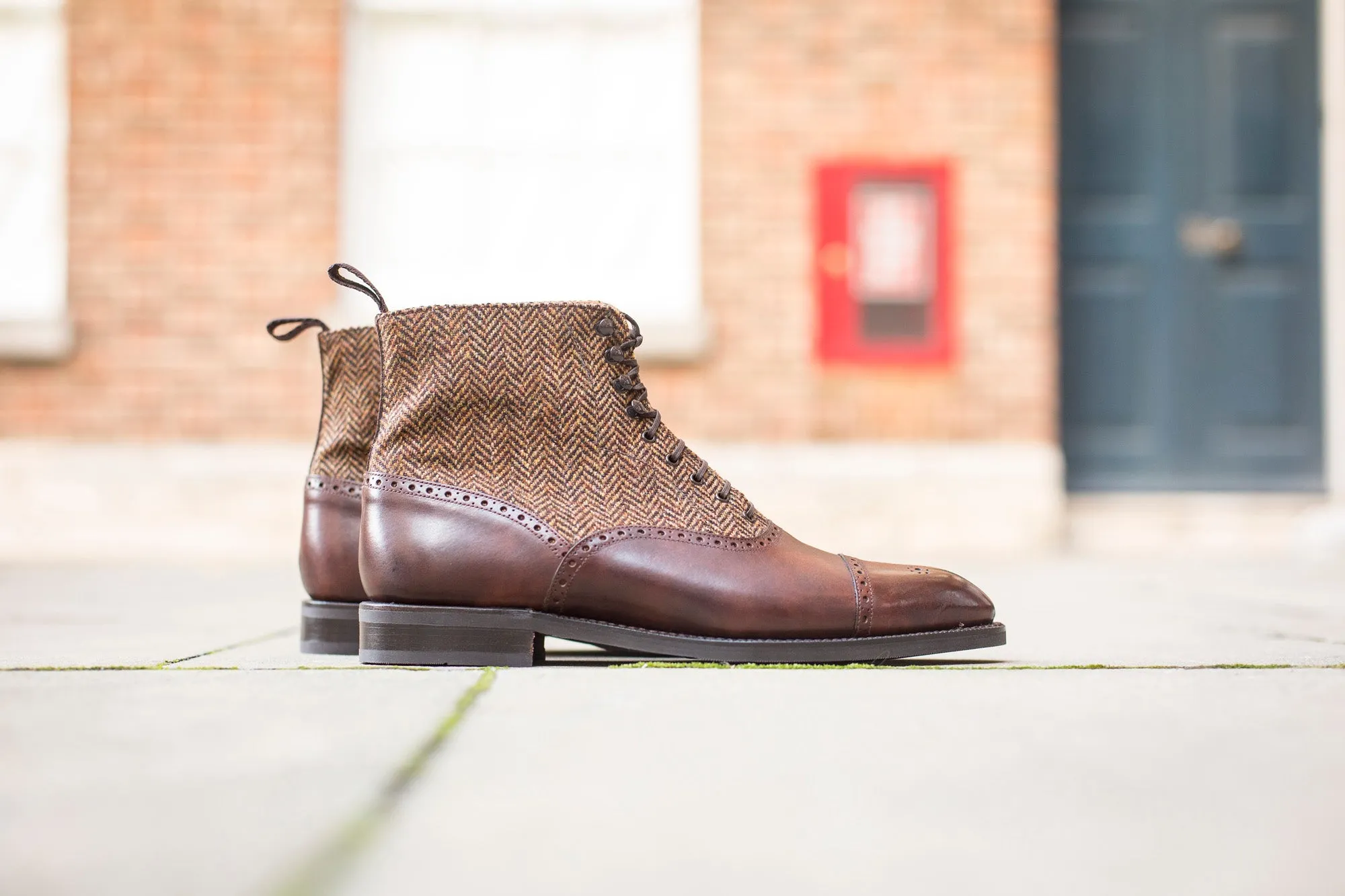 David - MTO - Walnut Museum Calf / Gold Tweed - SEA Last - Double City Rubber Sole