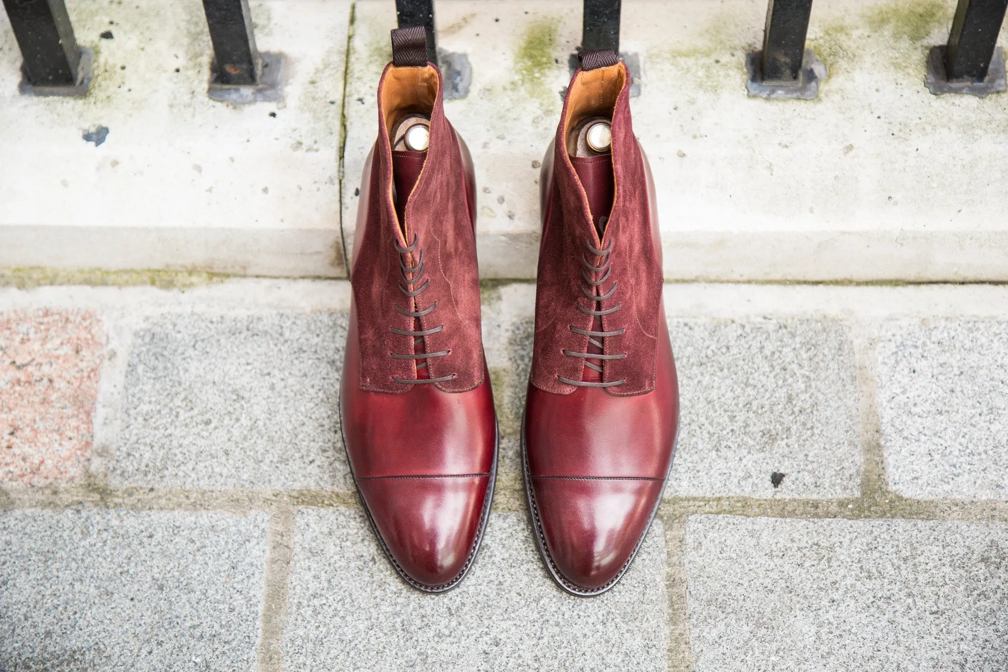 Delridge - MTO - Burgundy Calf / Burgundy Suede - TMG Last - Double City Rubber Sole