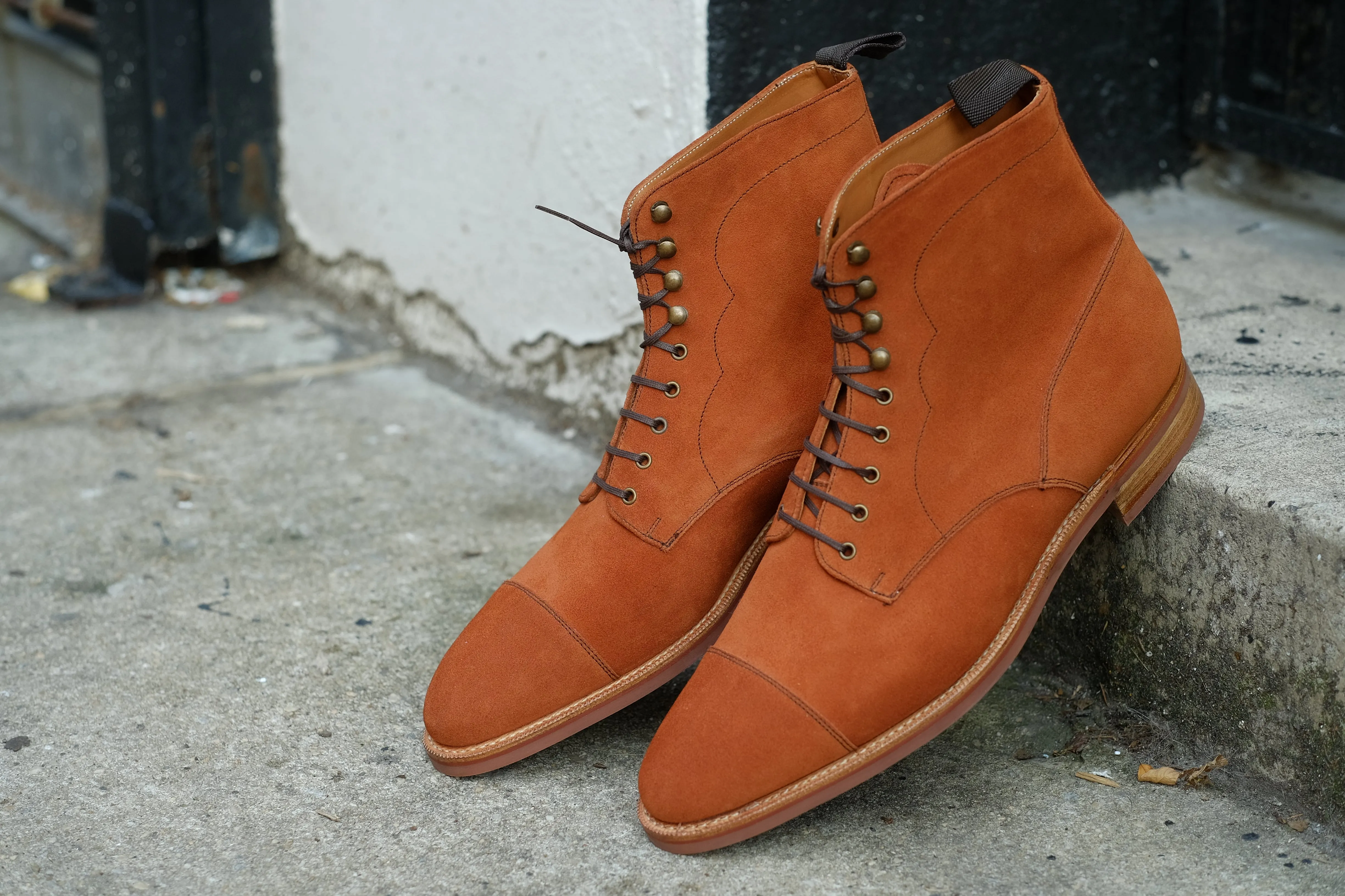 Delridge - MTO - Cinnamon Suede - TMG Last - Single Brick Country Rubber Sole