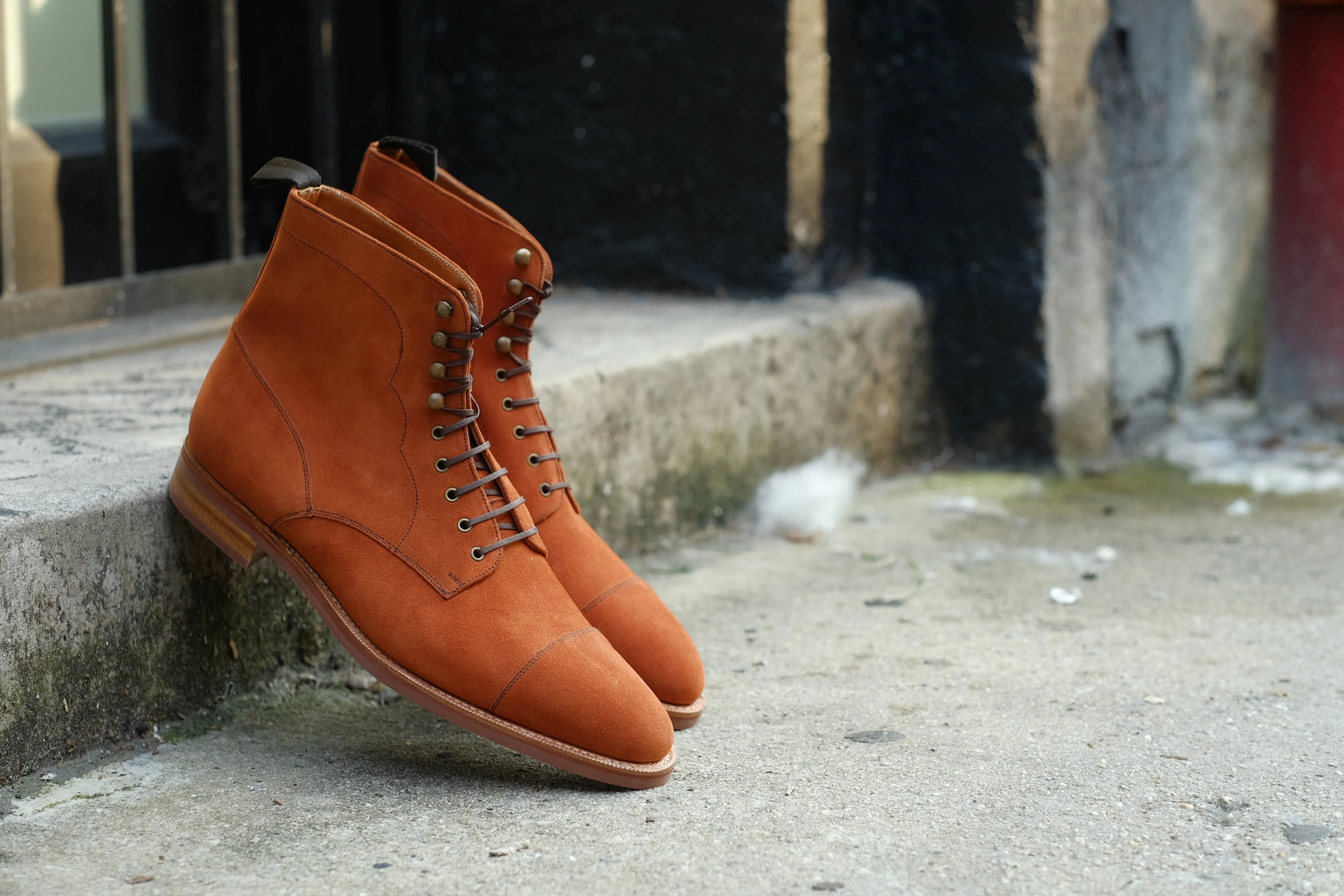 Delridge - MTO - Cinnamon Suede - TMG Last - Single Brick Country Rubber Sole