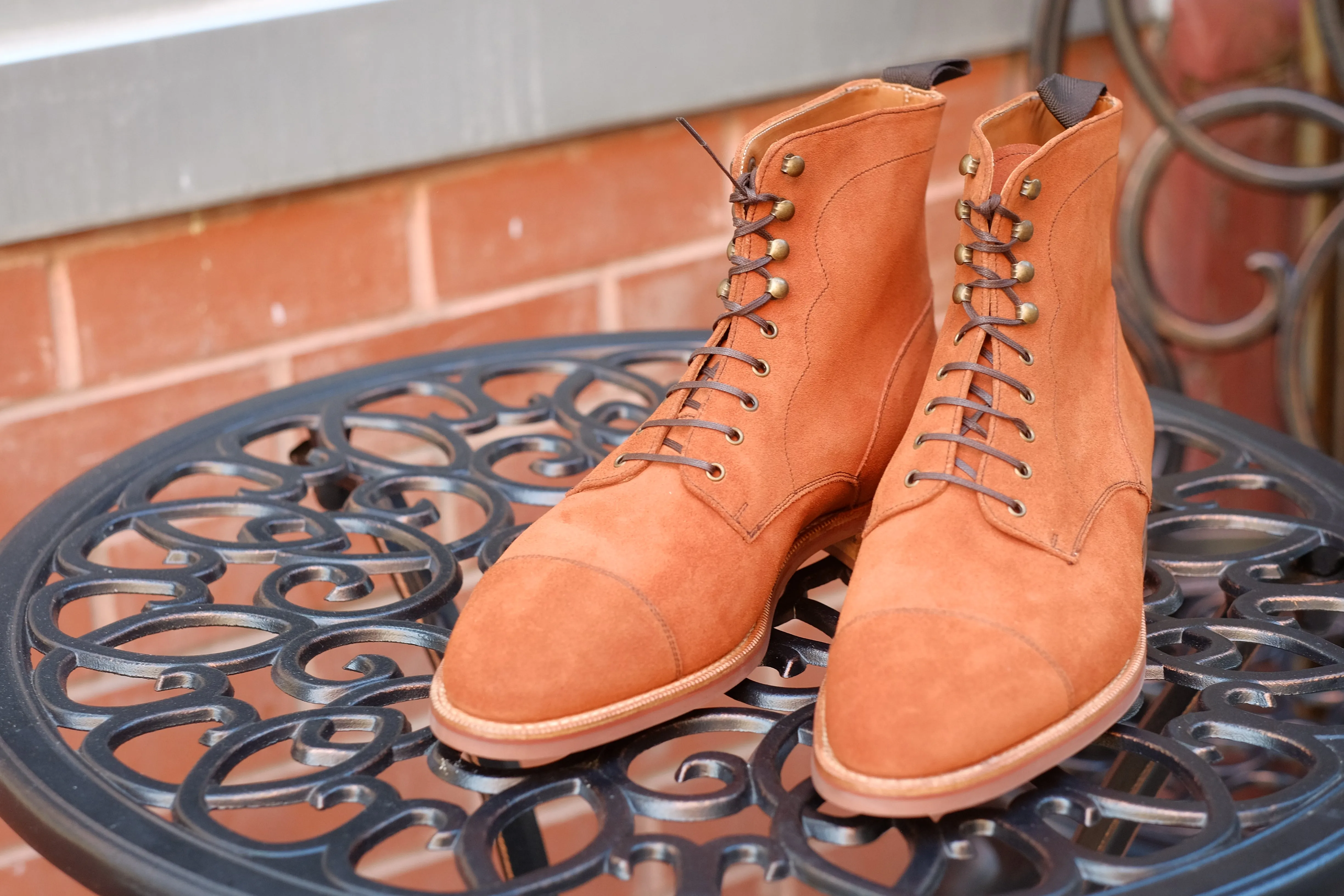 Delridge - MTO - Cinnamon Suede - TMG Last - Single Brick Country Rubber Sole