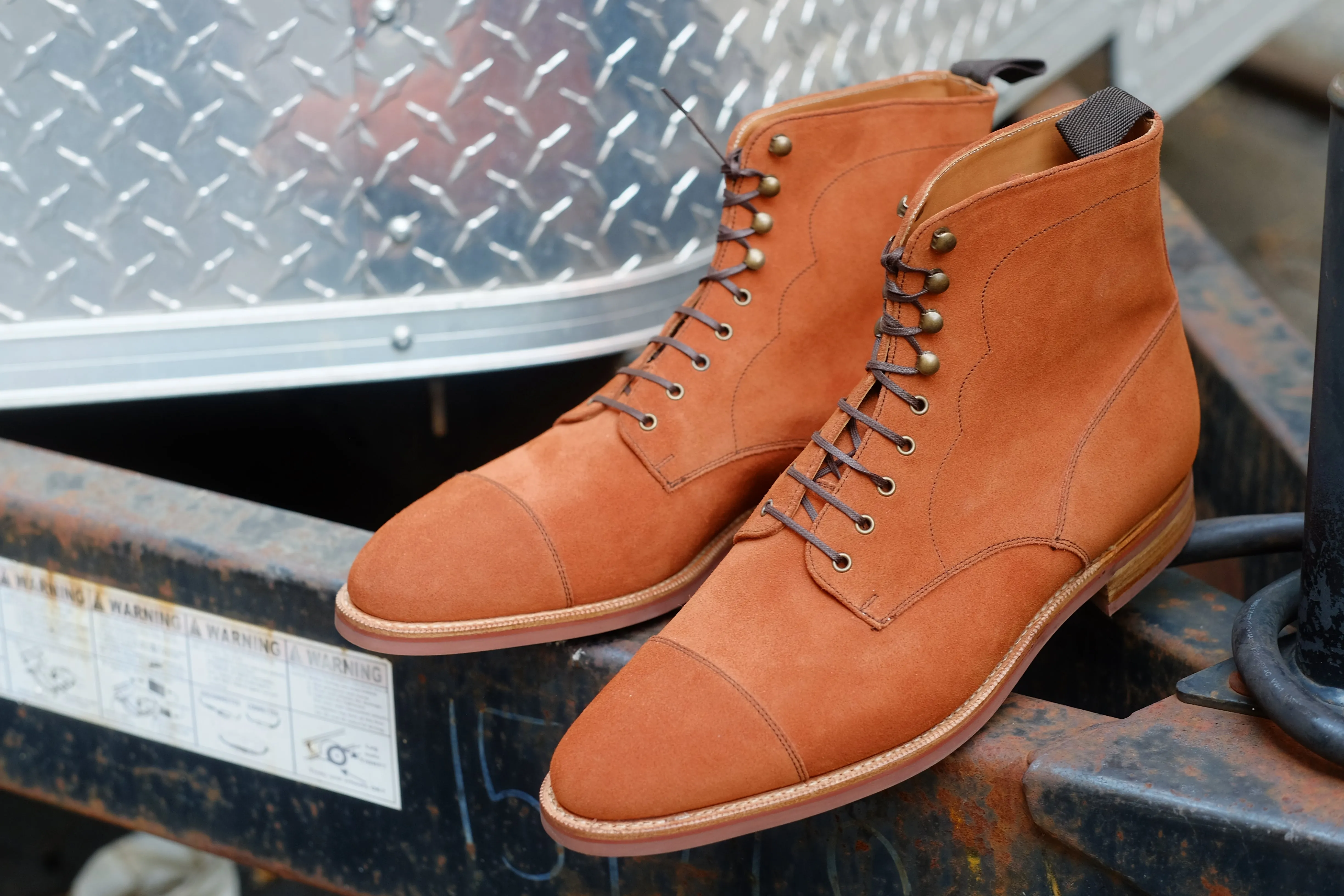 Delridge - MTO - Cinnamon Suede - TMG Last - Single Brick Country Rubber Sole