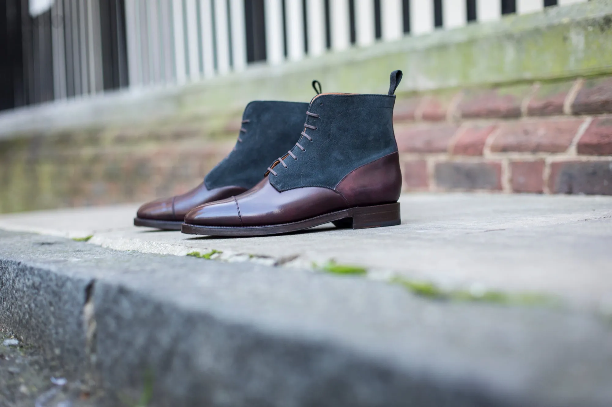 Delridge - MTO - Plum Museum Calf / Charcoal Suede- TMG Last - Double Leather Sole