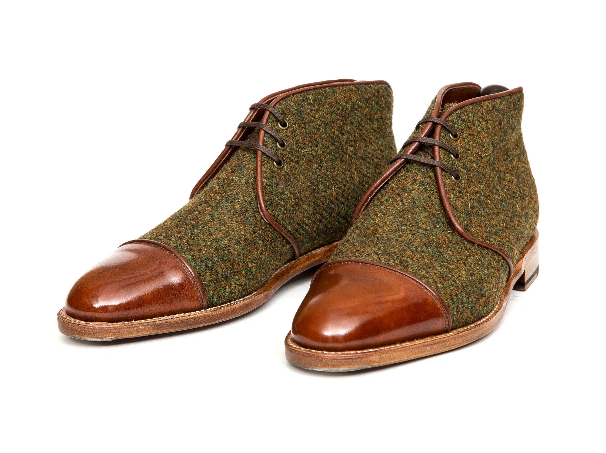 Des Moines - MTO - Mustard Tweed / Gold Museum Calf - TMG Last - Natural Single Leather Sole