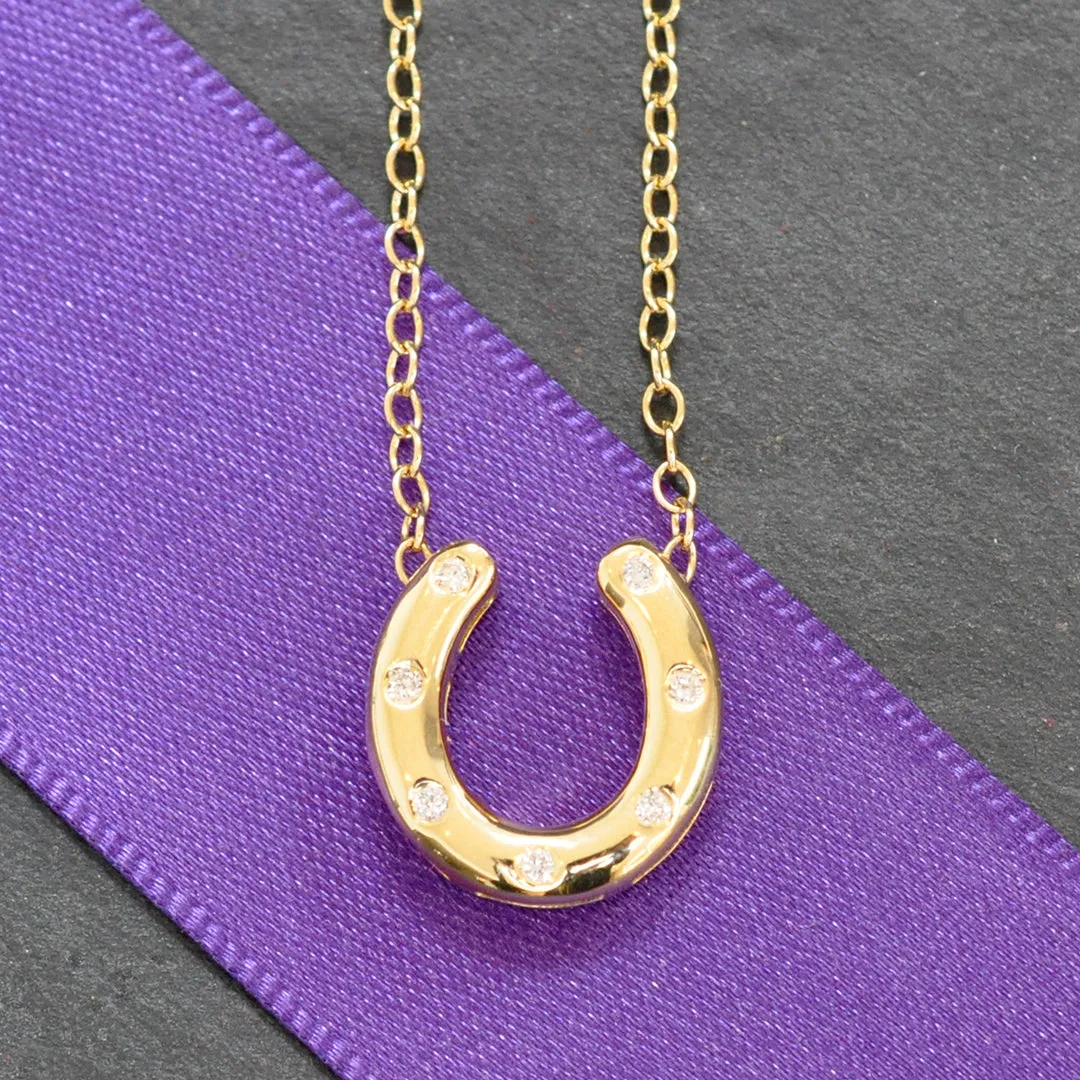 Diamond Set Horse Shoe Necklace