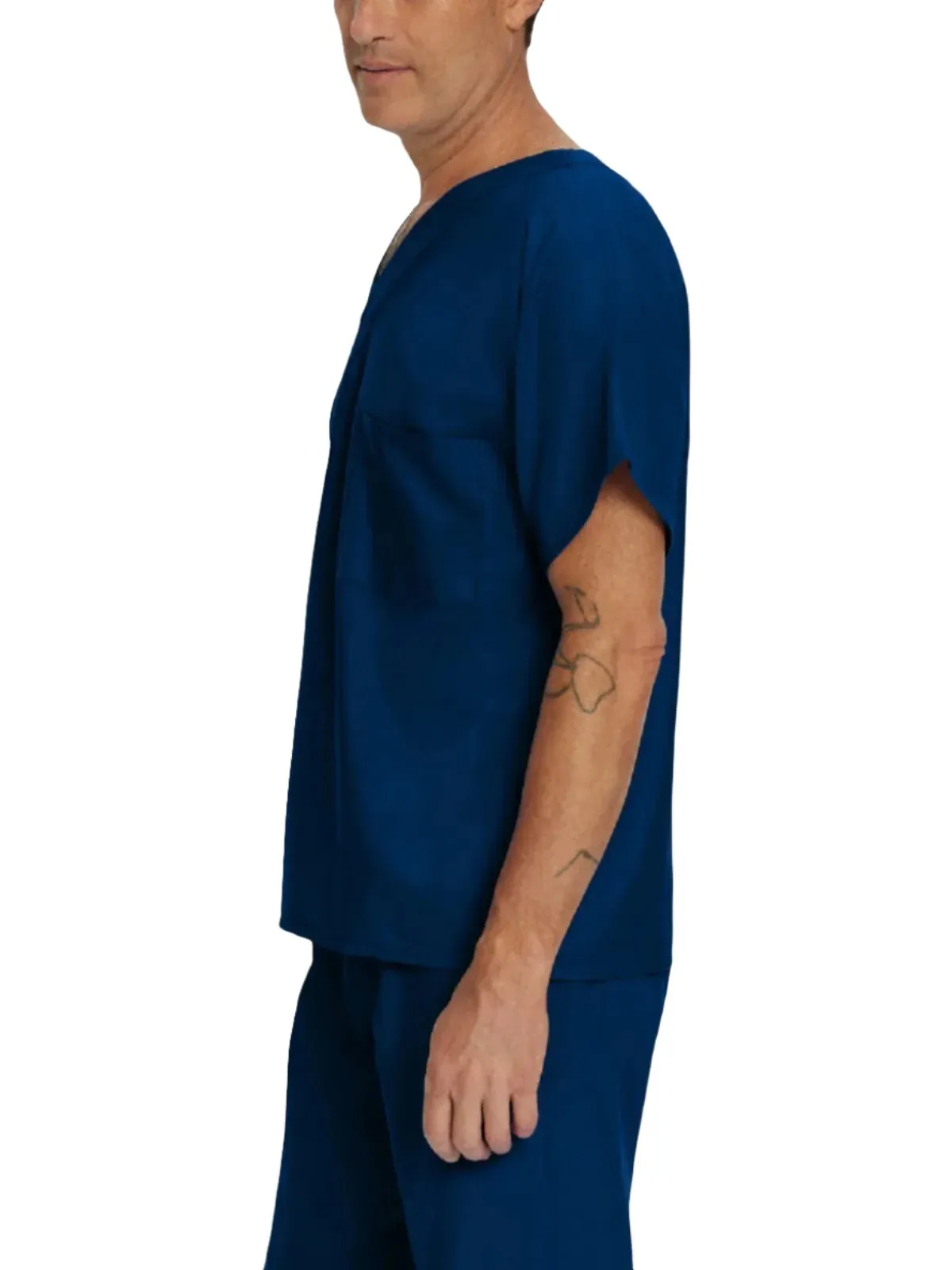 Essentials - Unisex Reversible 1-Pocket V-Neck Scrub Top