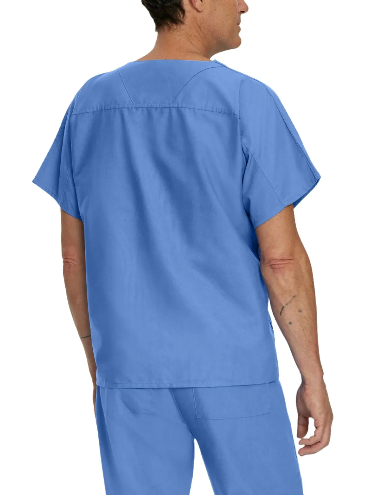 Essentials - Unisex Reversible 1-Pocket V-Neck Scrub Top