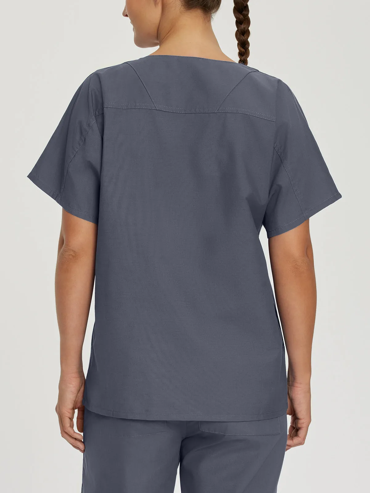 Essentials - Unisex Reversible 1-Pocket V-Neck Scrub Top