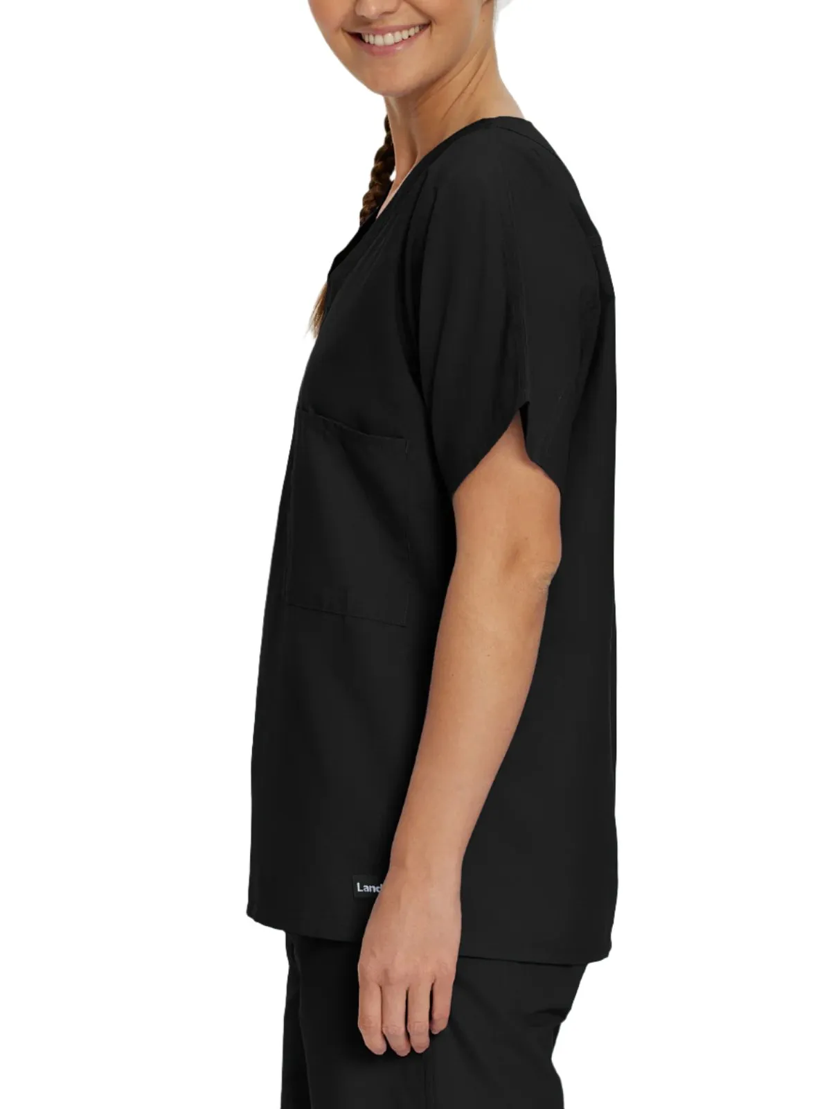 Essentials - Unisex Reversible 1-Pocket V-Neck Scrub Top