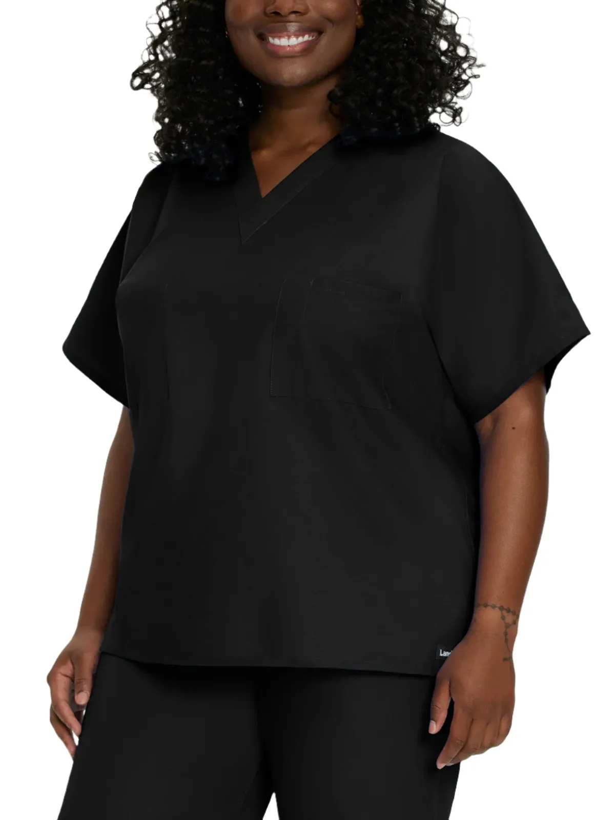 Essentials - Unisex Reversible 1-Pocket V-Neck Scrub Top