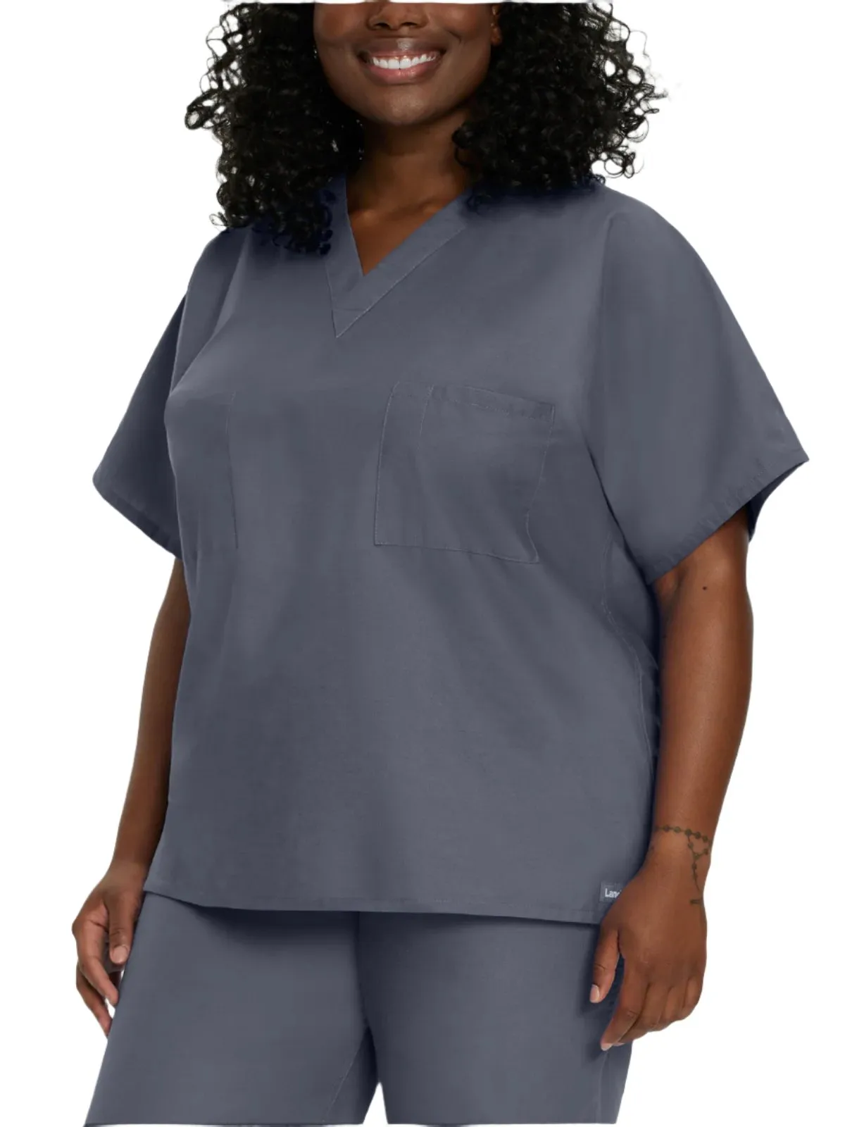 Essentials - Unisex Reversible 1-Pocket V-Neck Scrub Top