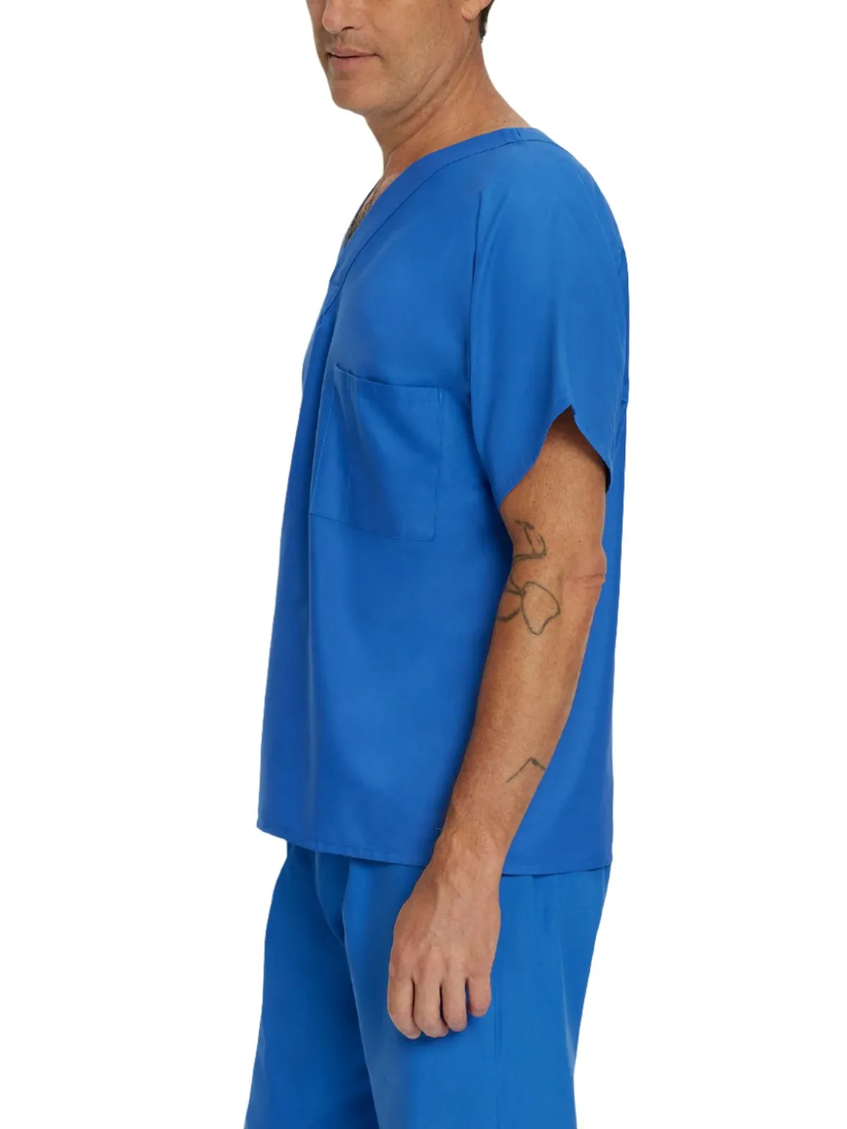 Essentials - Unisex Reversible 1-Pocket V-Neck Scrub Top