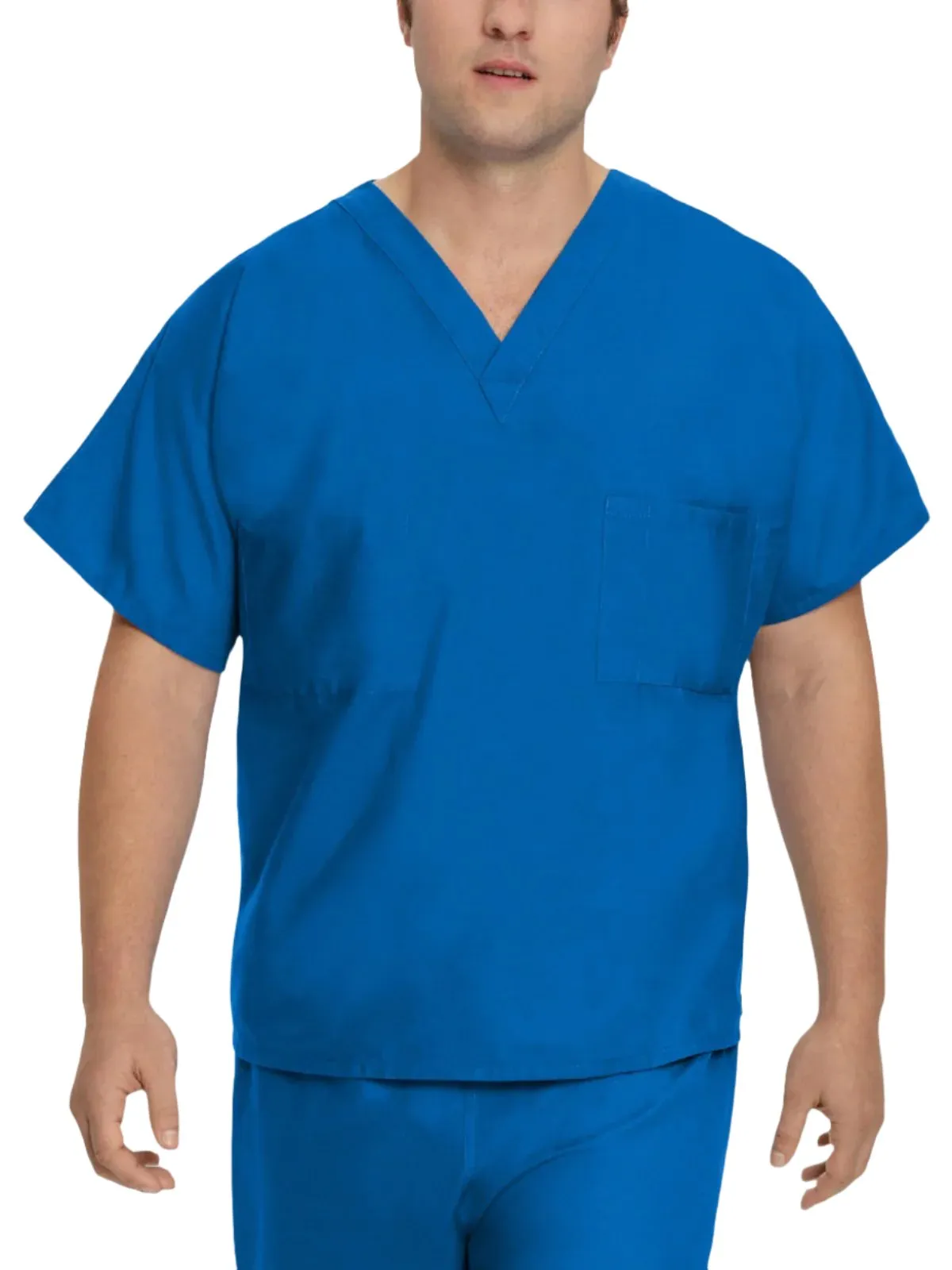 Essentials - Unisex Reversible 1-Pocket V-Neck Scrub Top