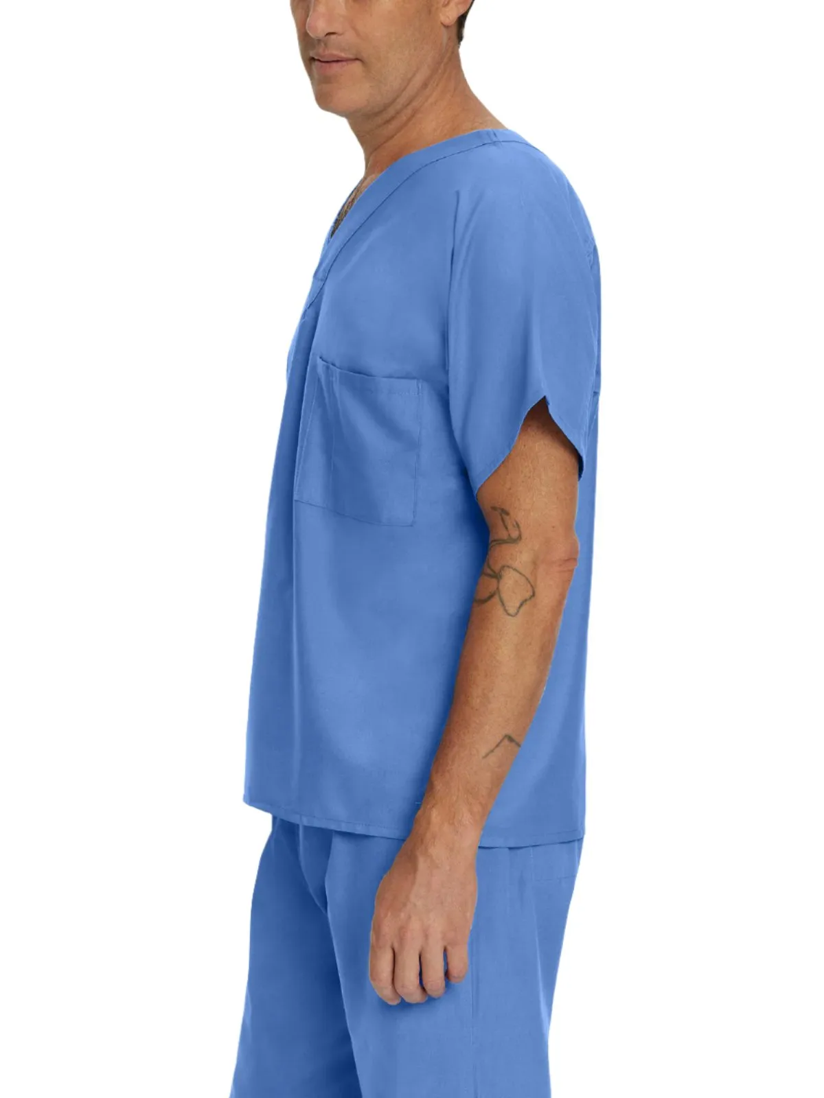 Essentials - Unisex Reversible 1-Pocket V-Neck Scrub Top