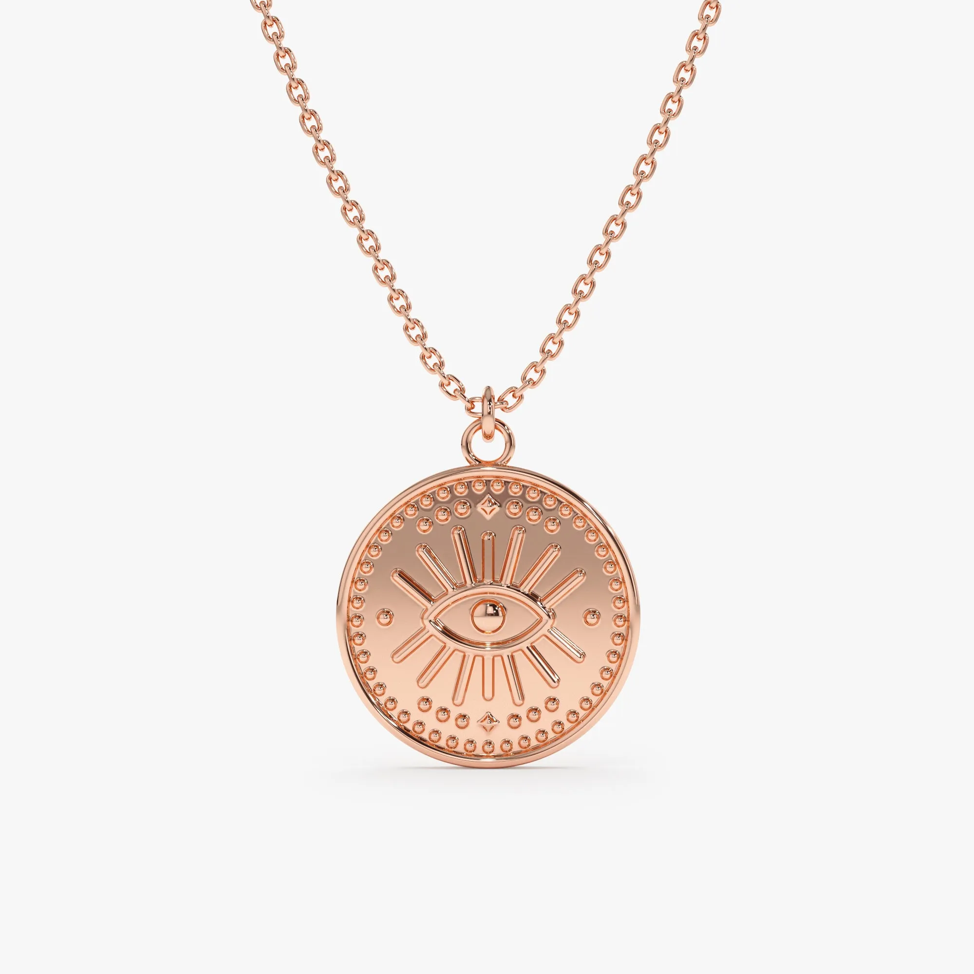 Evil Eye Medallion Necklace, Ada