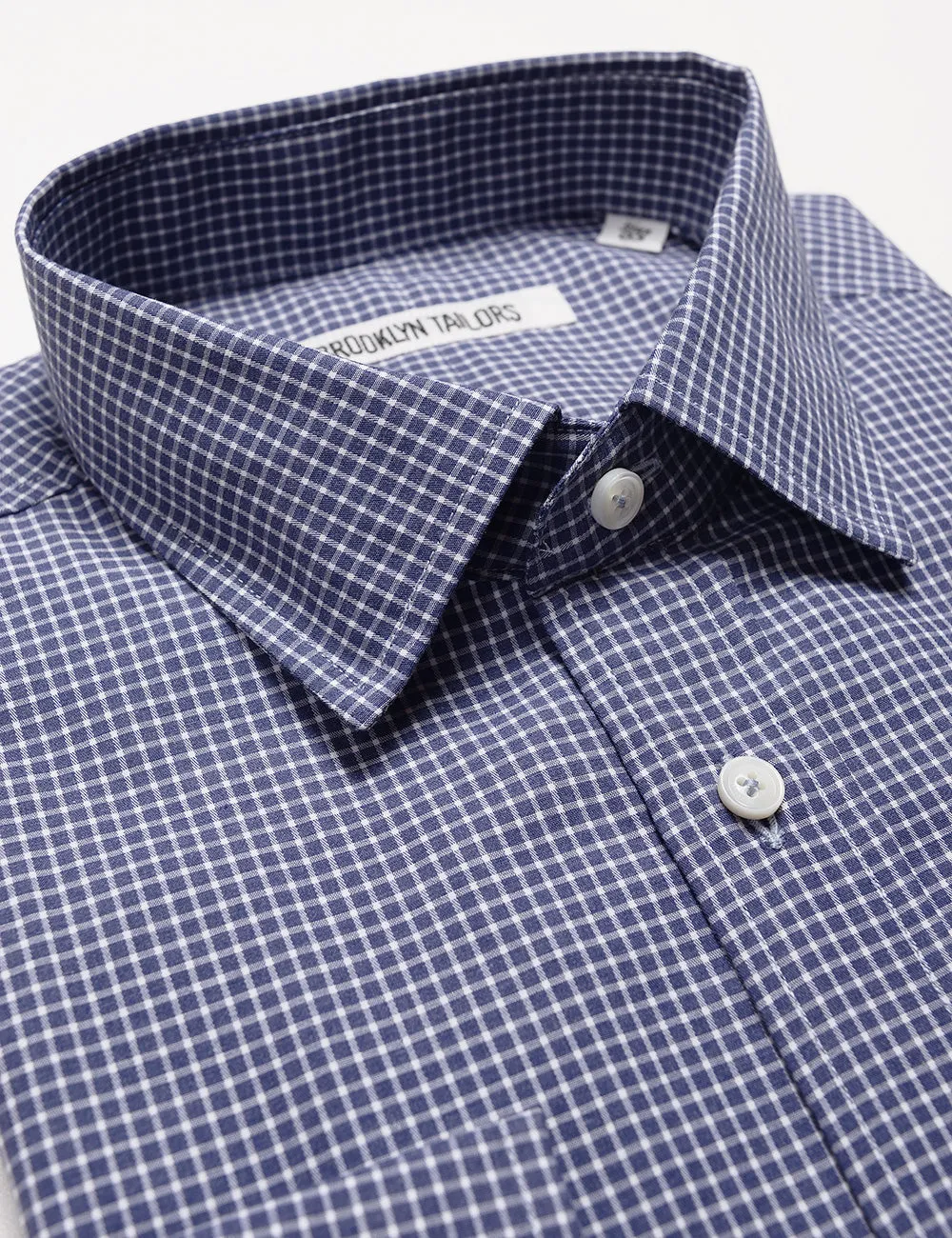 FINAL SALE: BKT20 Slim Dress Shirt in Grid Check - Heather Blue & White