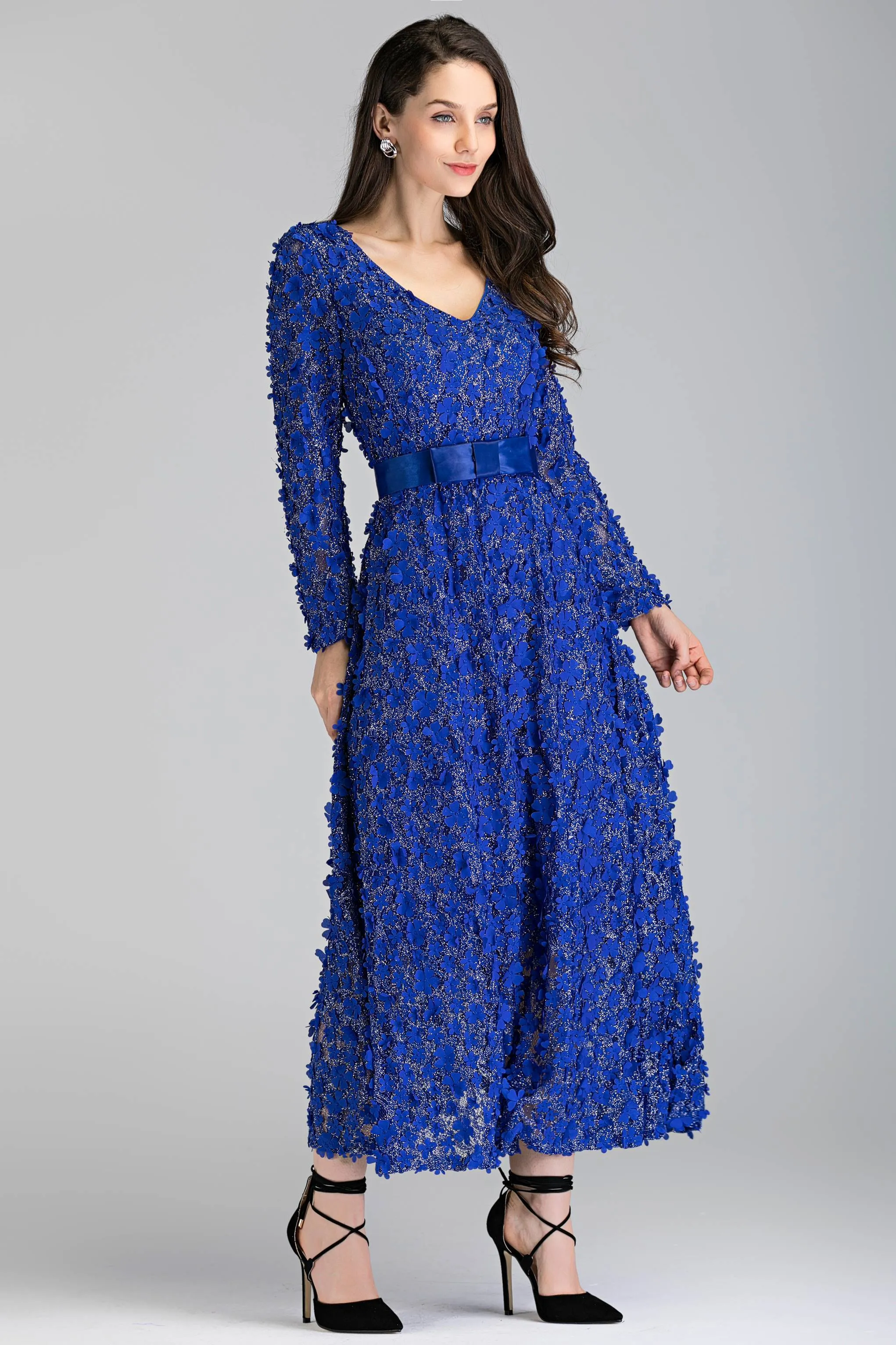 Fiore Blu Notte Maxi Dress