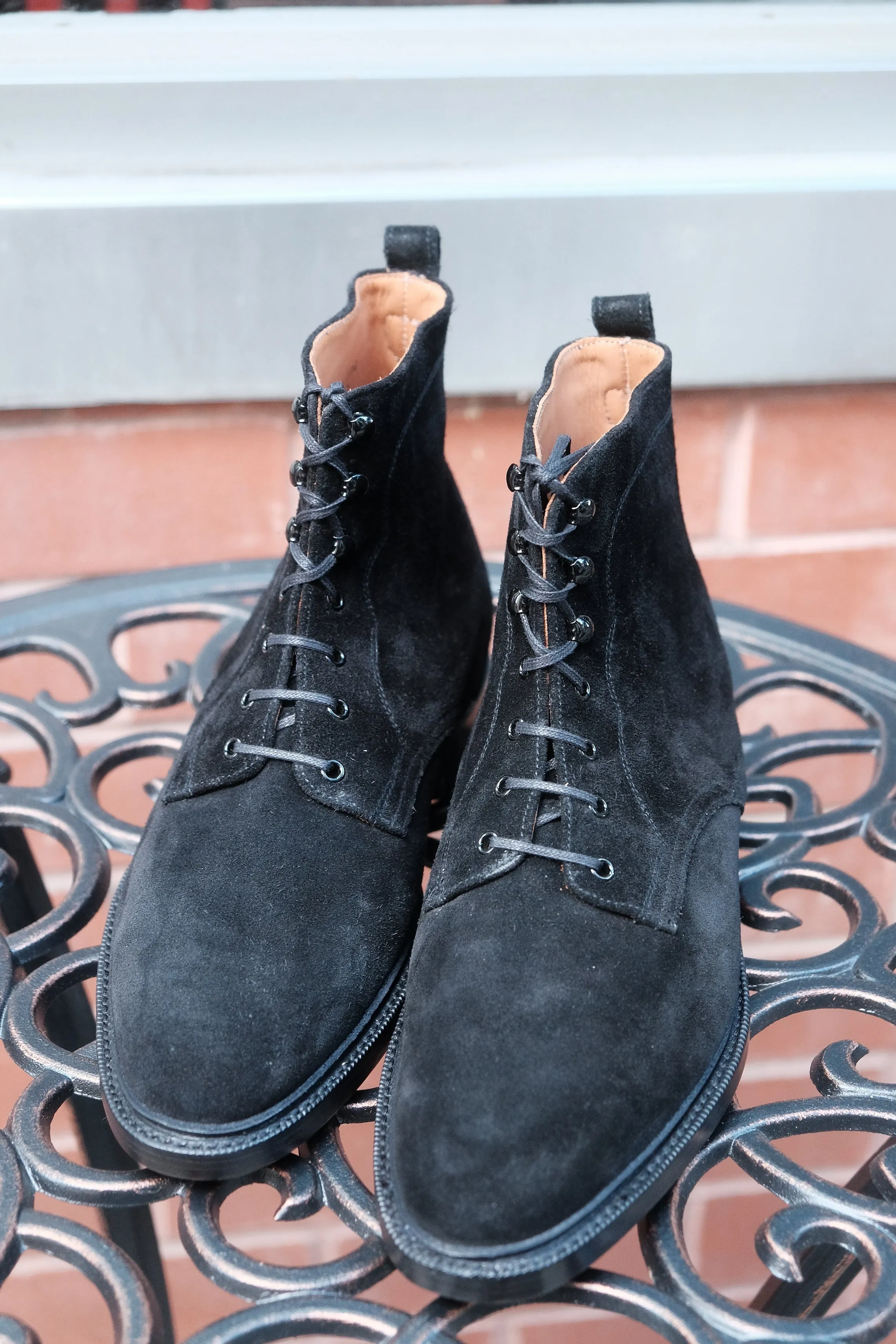 Foster - MTO - Black Suede - TMG Last - Double Leather Sole With 3/4 Storm Welt