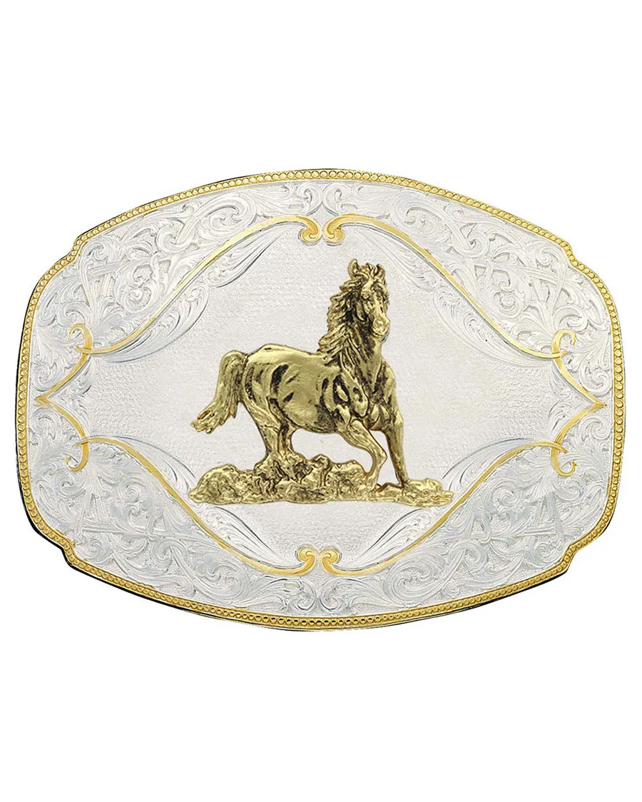 Galloping Horse Western Belt Buckle