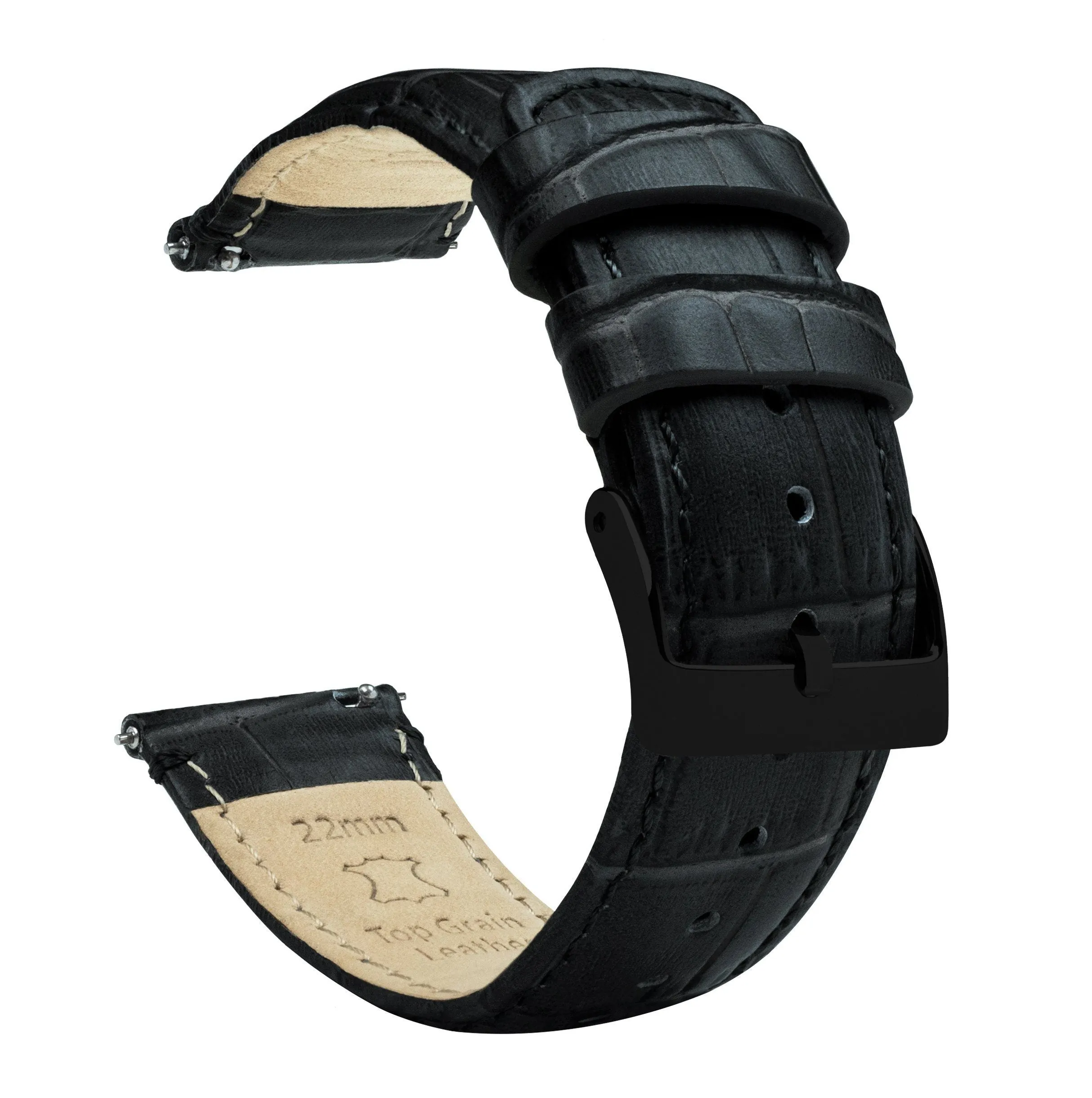 Gear Sport Black Alligator Grain Leather Watch Band