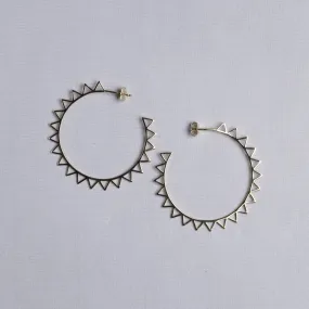 Geometric Cutout Sun Hoop Earrings