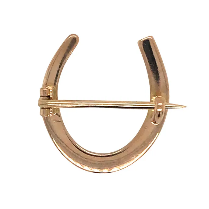 Gold Horse Shoe Brooch