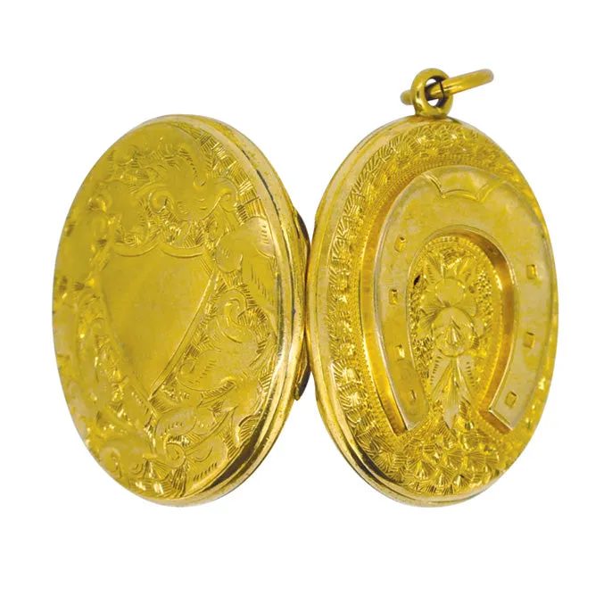 Gold Horse Shoe Locket