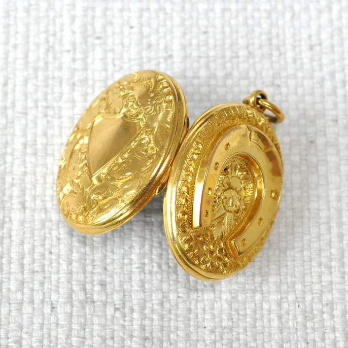 Gold Horse Shoe Locket