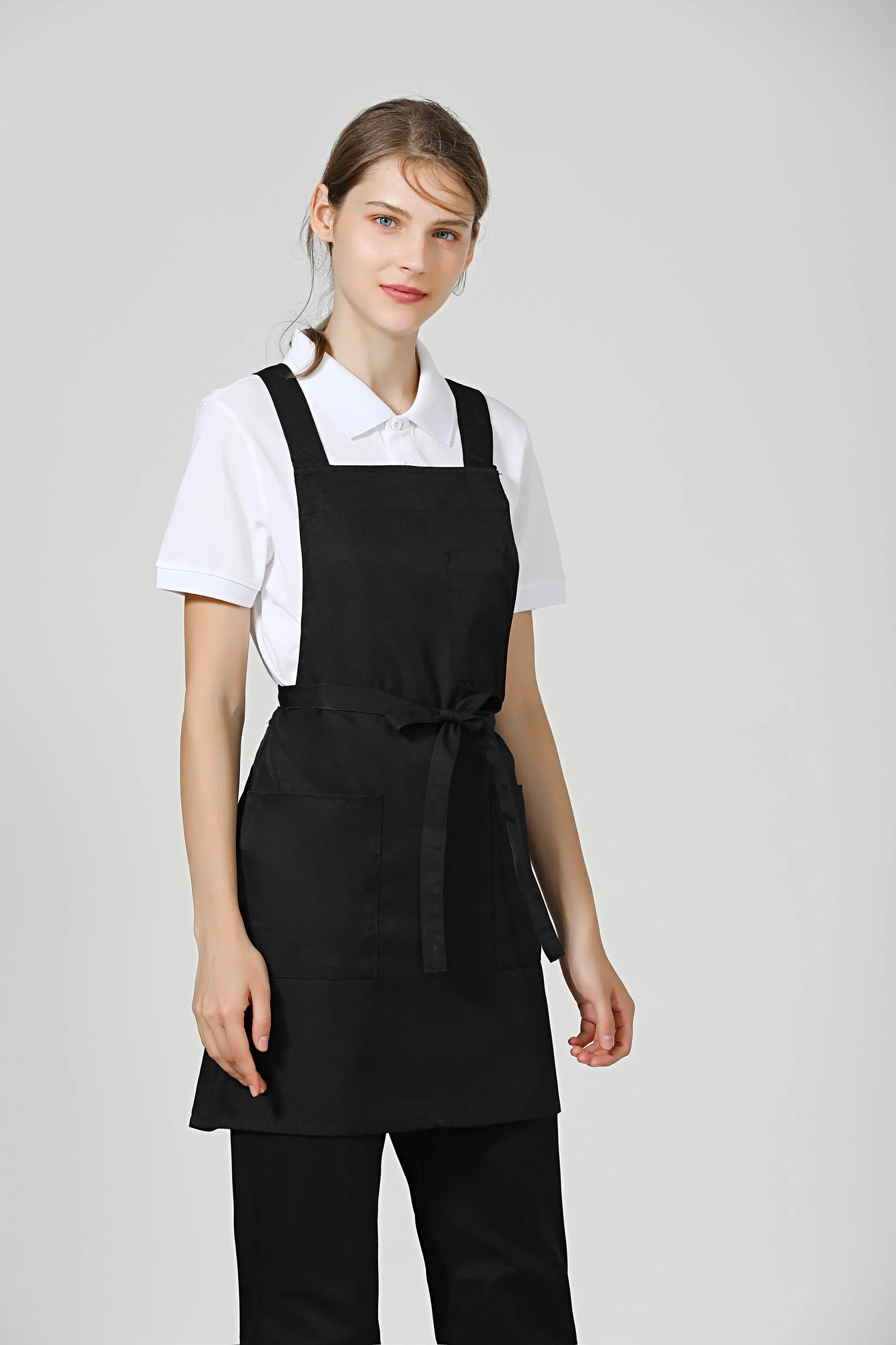 Gretel Black Service Bib Apron