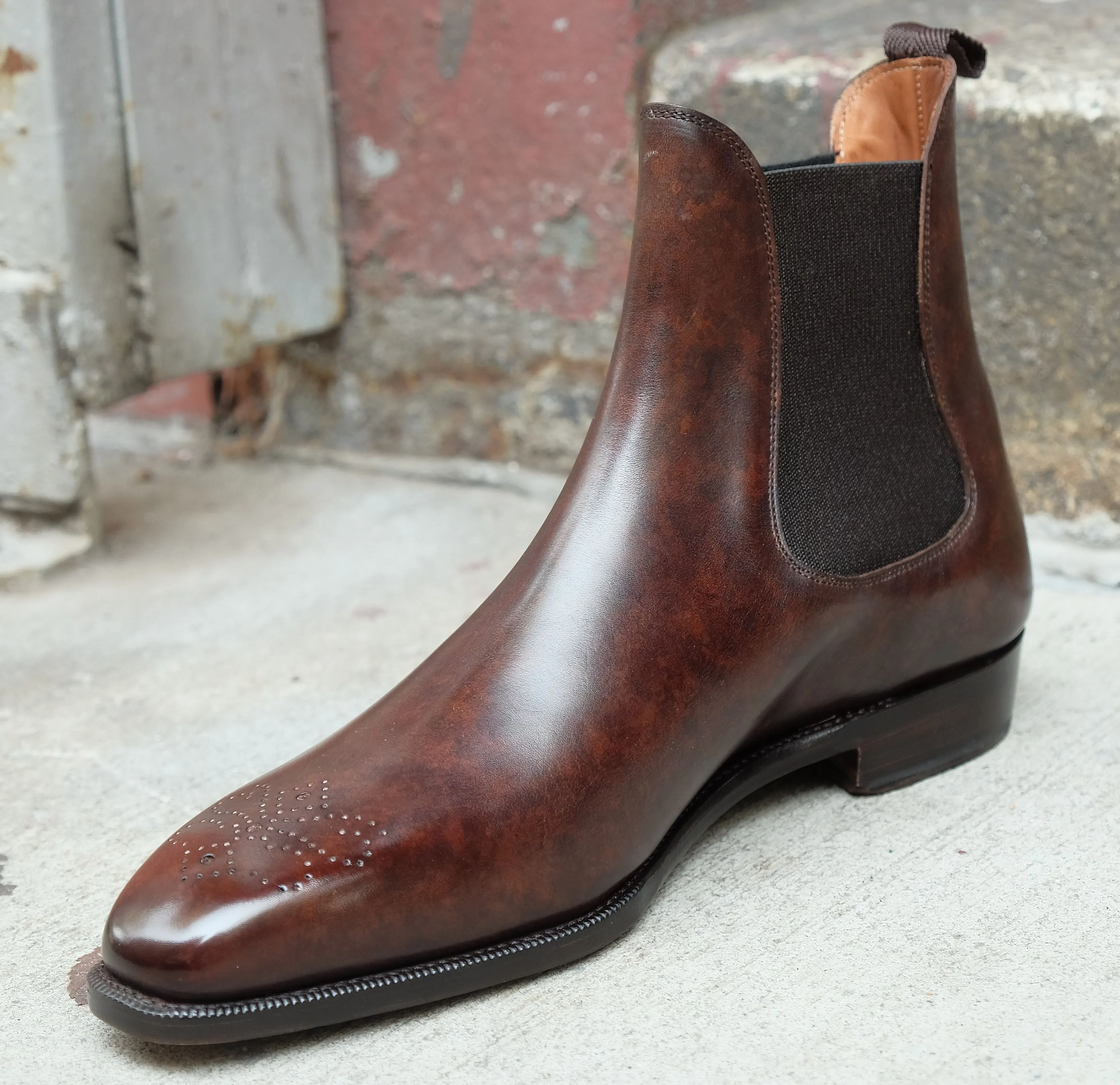 Highland - MTO - Dark Brown Marble Patina - MGF Last - Single Leather Sole