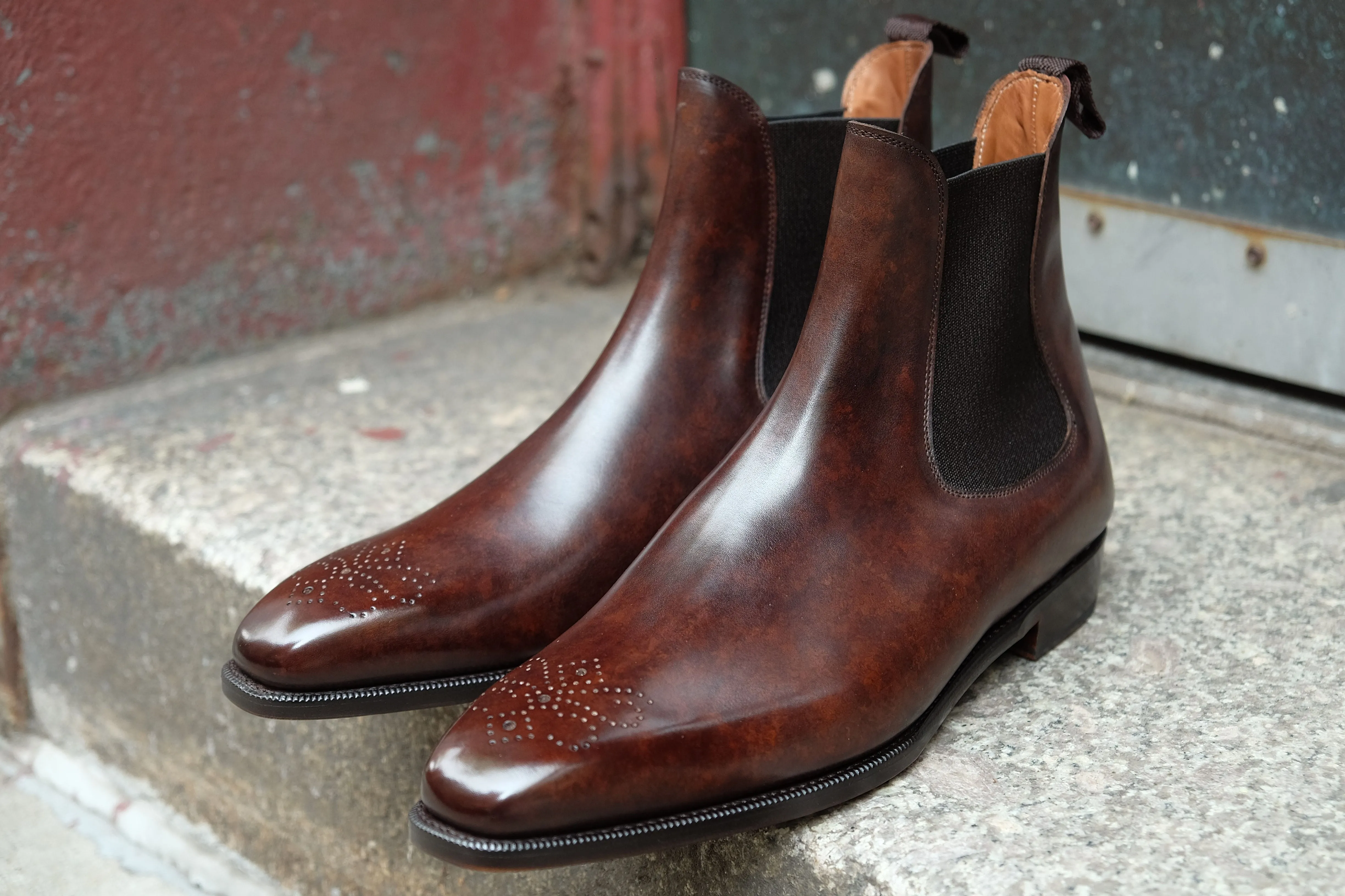 Highland - MTO - Dark Brown Marble Patina - MGF Last - Single Leather Sole