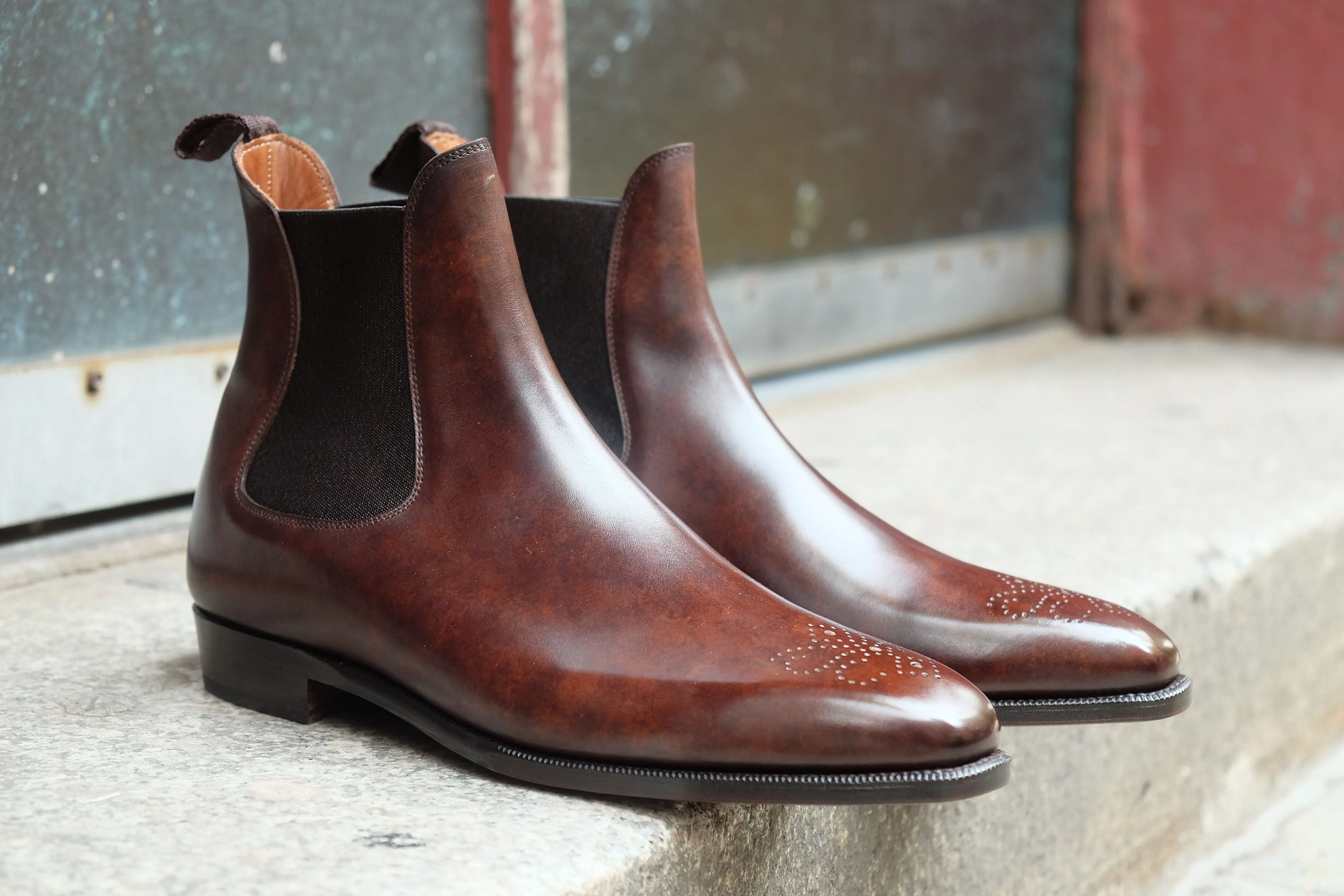 Highland - MTO - Dark Brown Marble Patina - MGF Last - Single Leather Sole