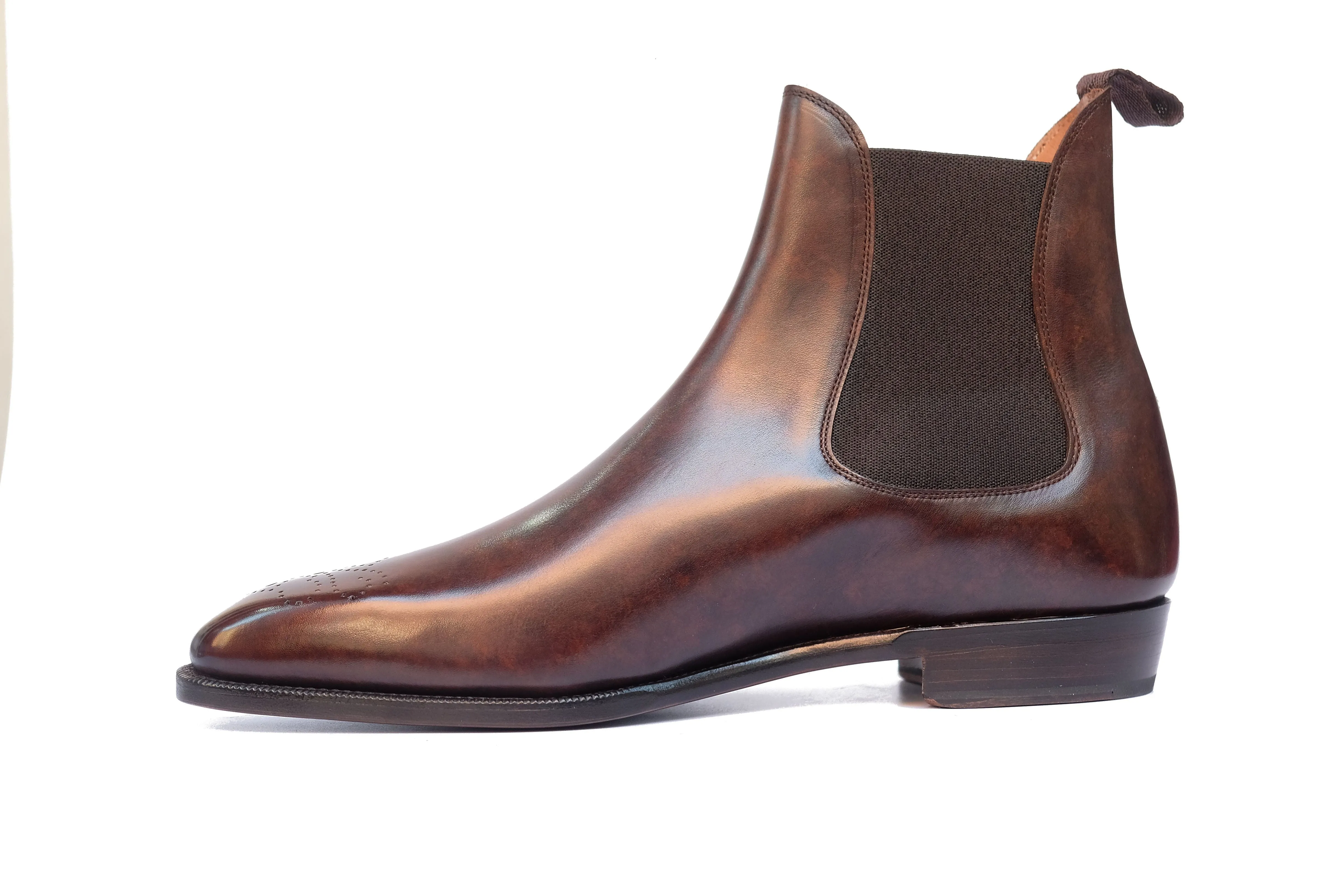 Highland - MTO - Dark Brown Marble Patina - MGF Last - Single Leather Sole