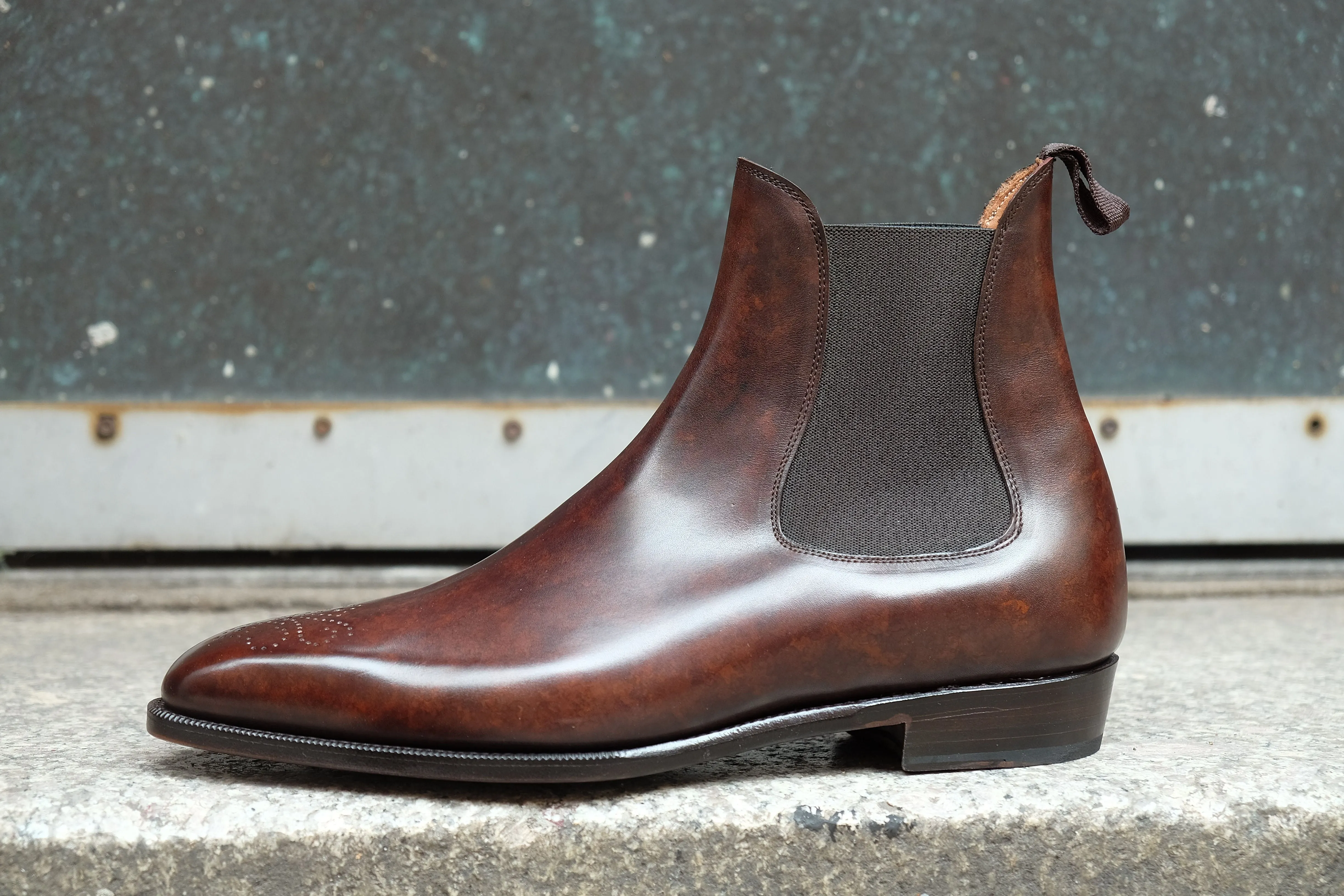 Highland - MTO - Dark Brown Marble Patina - MGF Last - Single Leather Sole