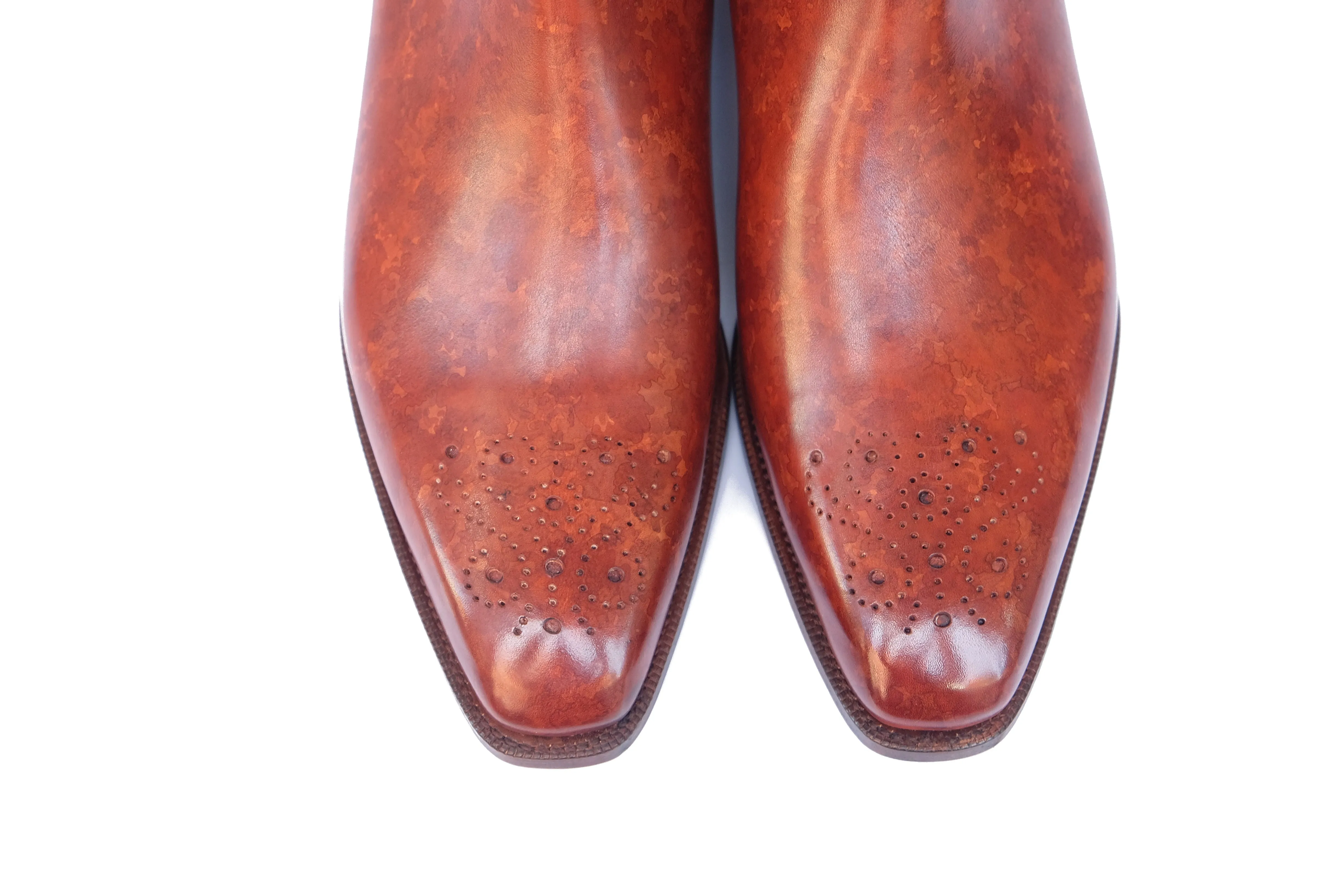 Highland - MTO - Gold Marble Patina - MGF Last - Single City Rubber Sole