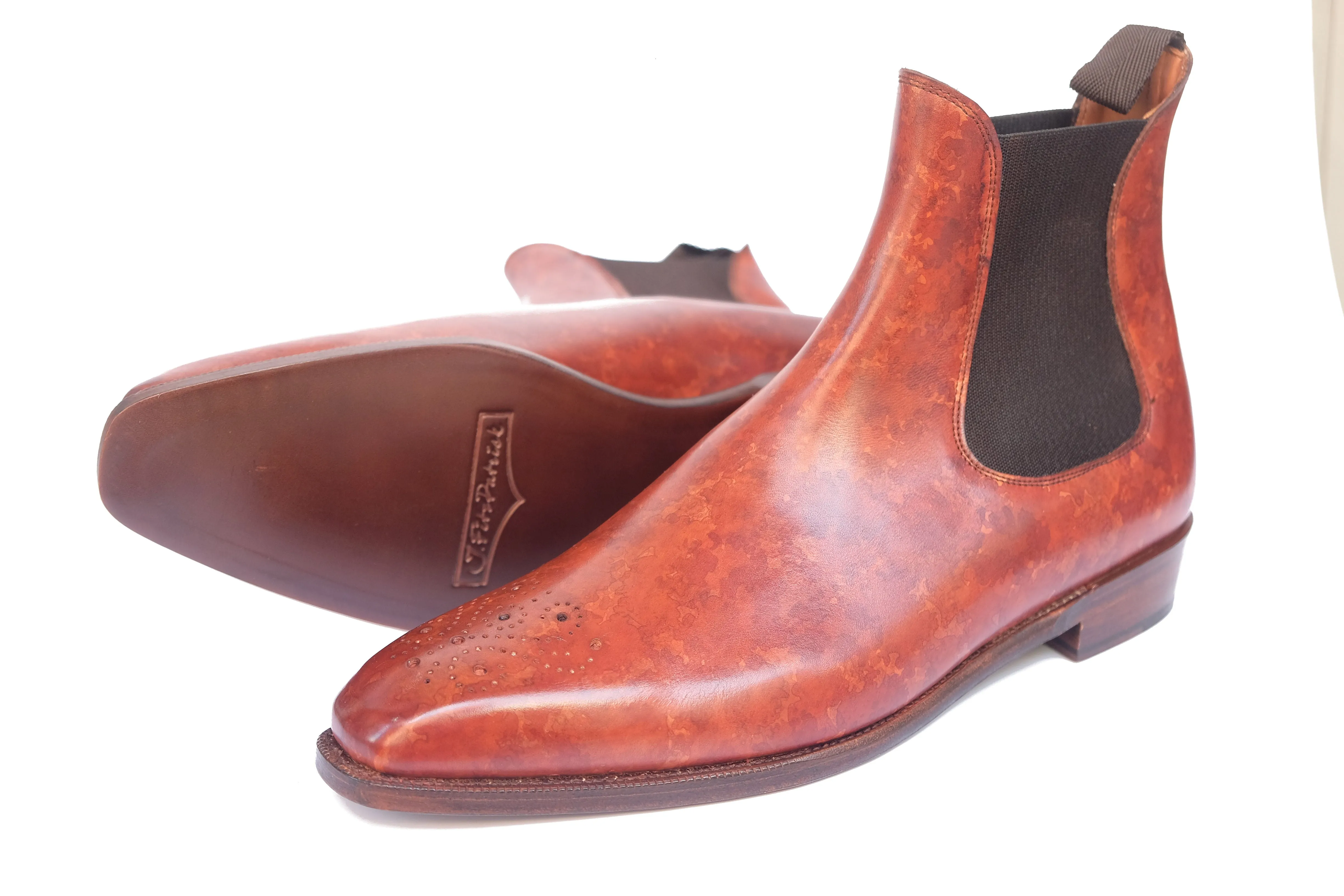 Highland - MTO - Gold Marble Patina - MGF Last - Single City Rubber Sole