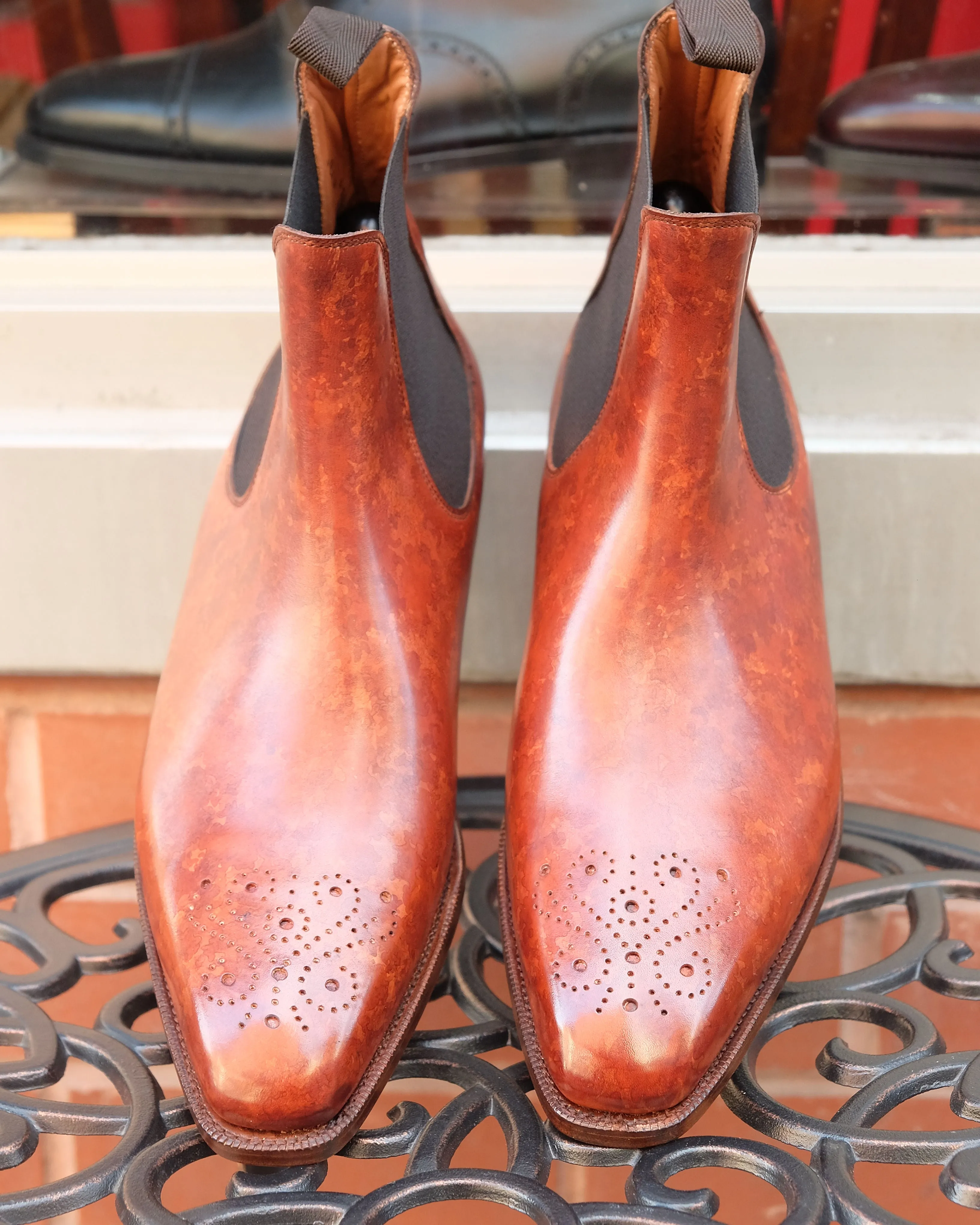 Highland - MTO - Gold Marble Patina - MGF Last - Single City Rubber Sole