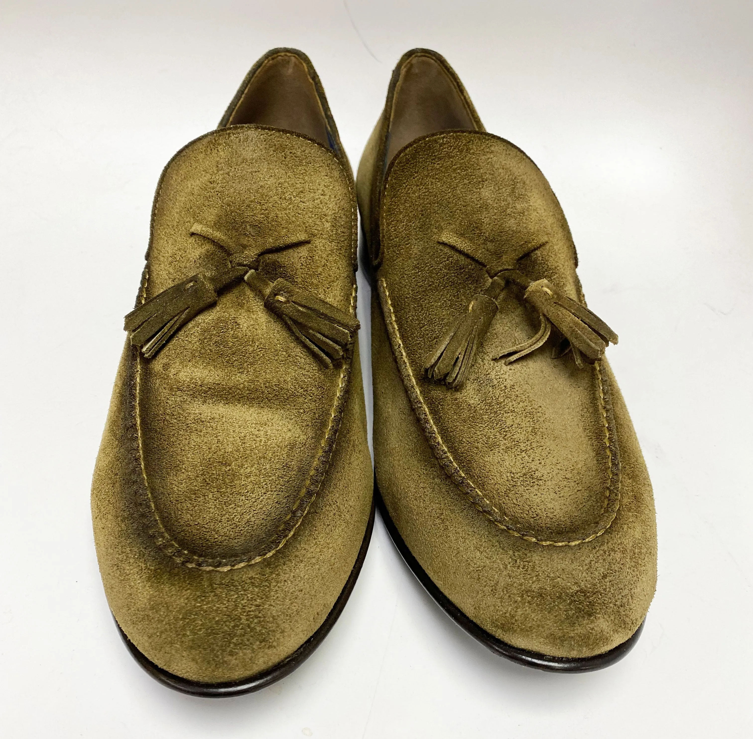 Jean Pierre Suede Tasseled Loafer Olive