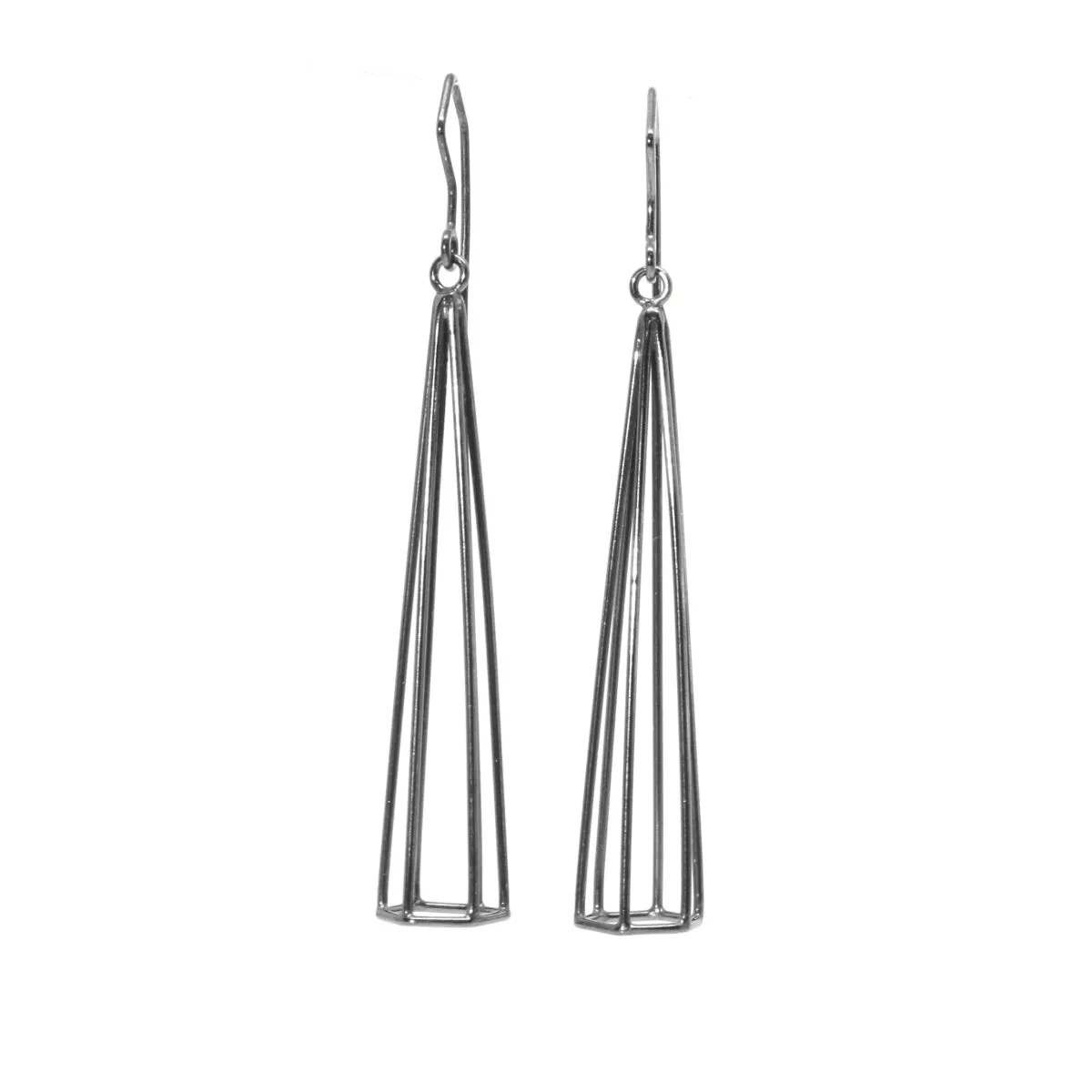 Long Oxidized Spire Earrings