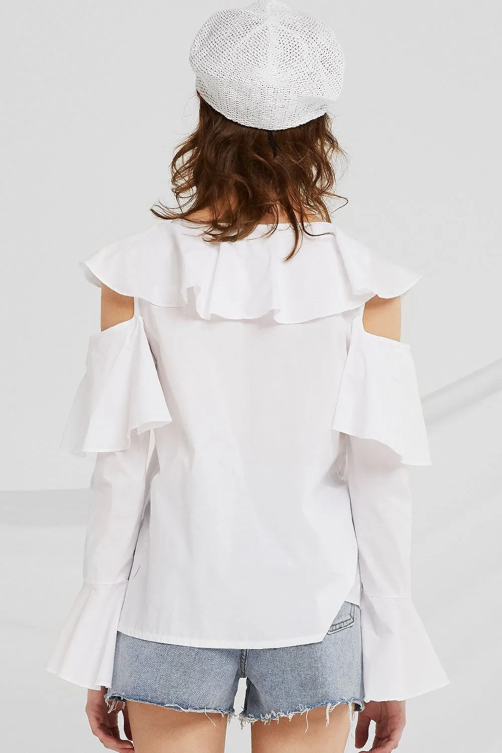 Lorelei Cold Shoulder Ruffle Top