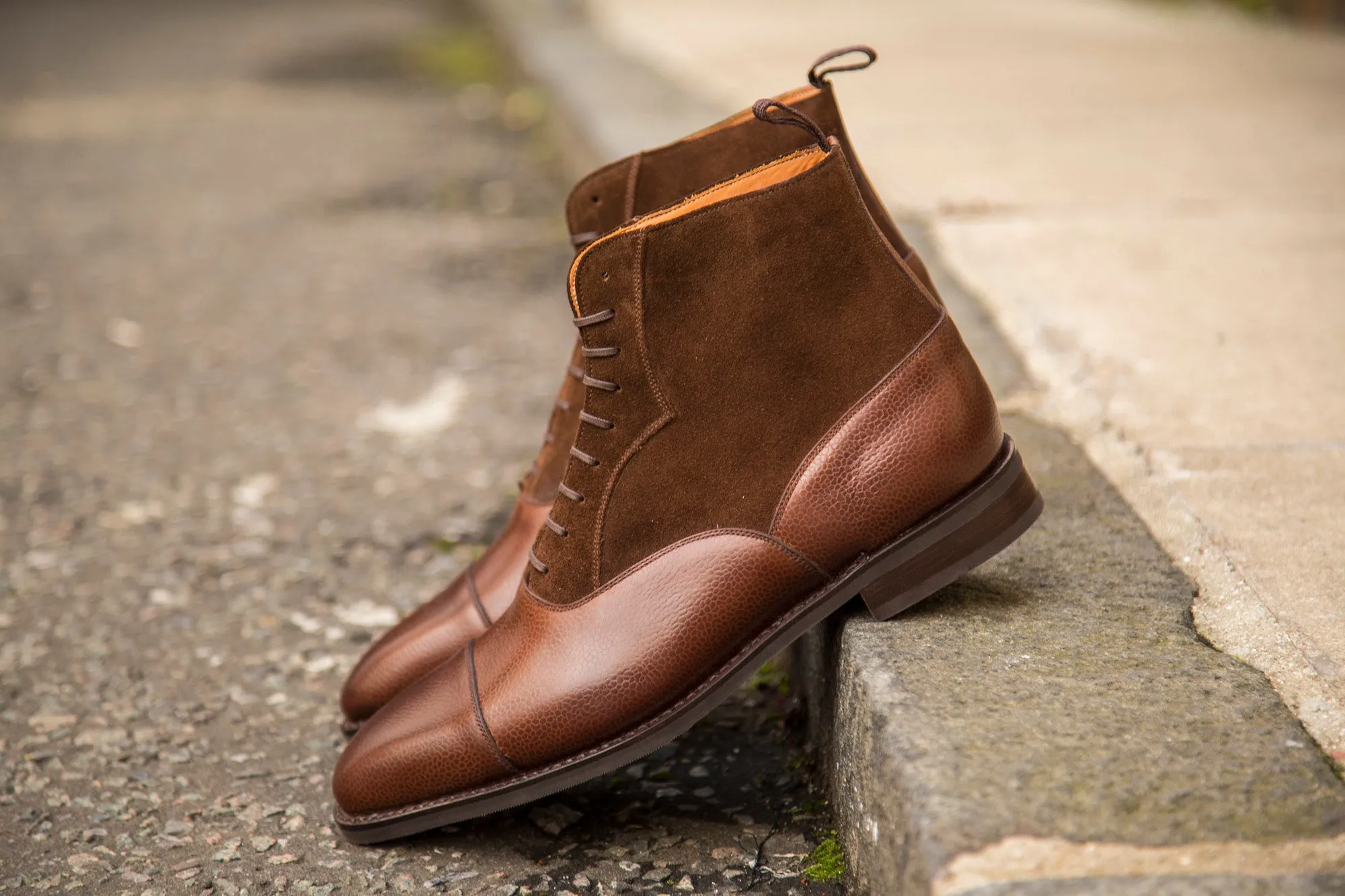 Meadowbrook - MTO - Brown Soft Grain / Dark Brown Suede - LPB Last - City Rubber Sole