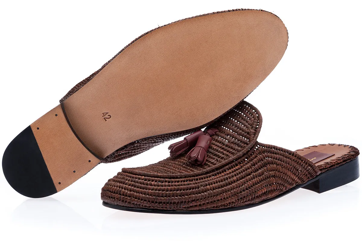 MELILLA RAFIA BROWN MULES