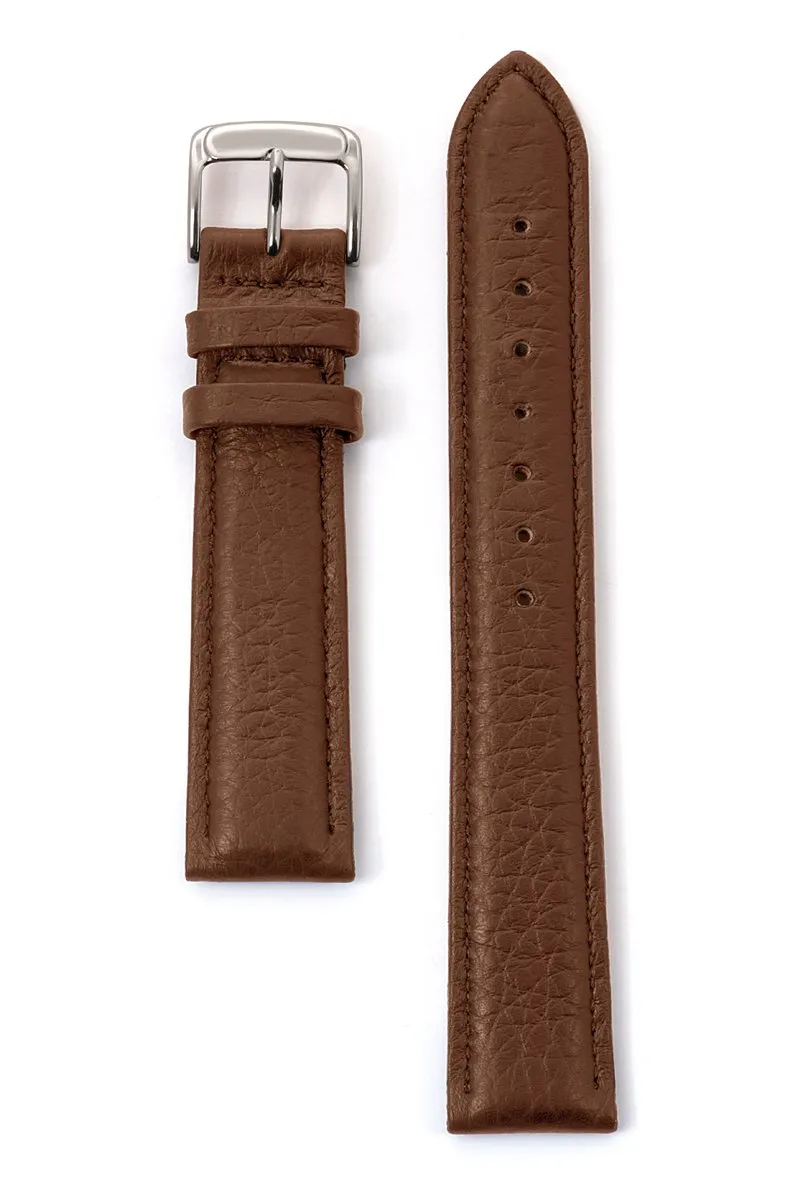 Men's Cowhide Stitched Leather Watchband