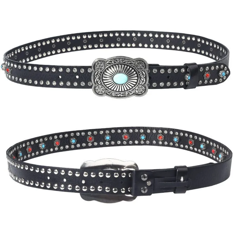 Men's Gothic Diamante Studded Belt