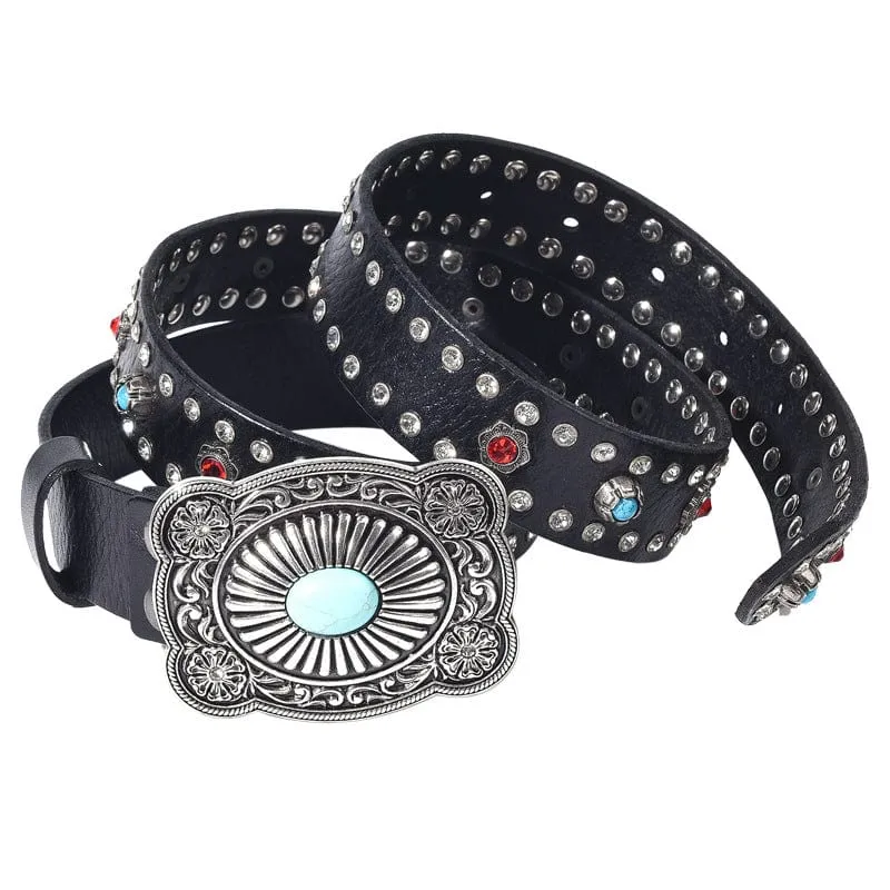 Men's Gothic Diamante Studded Belt