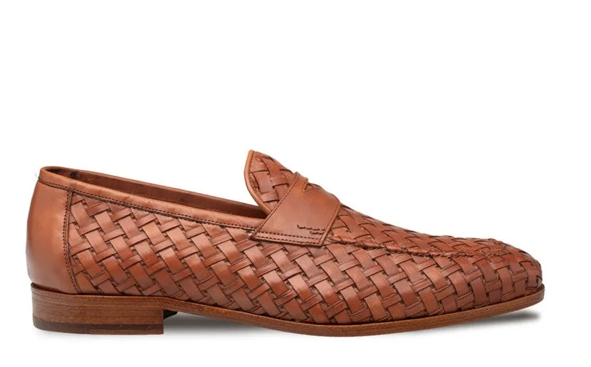 Mezlan "Solomeo" Woven Loafer Cognac