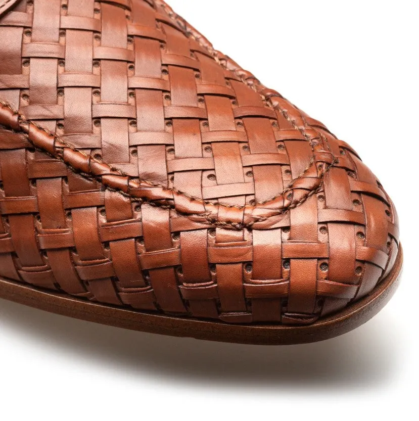 Mezlan "Solomeo" Woven Loafer Cognac